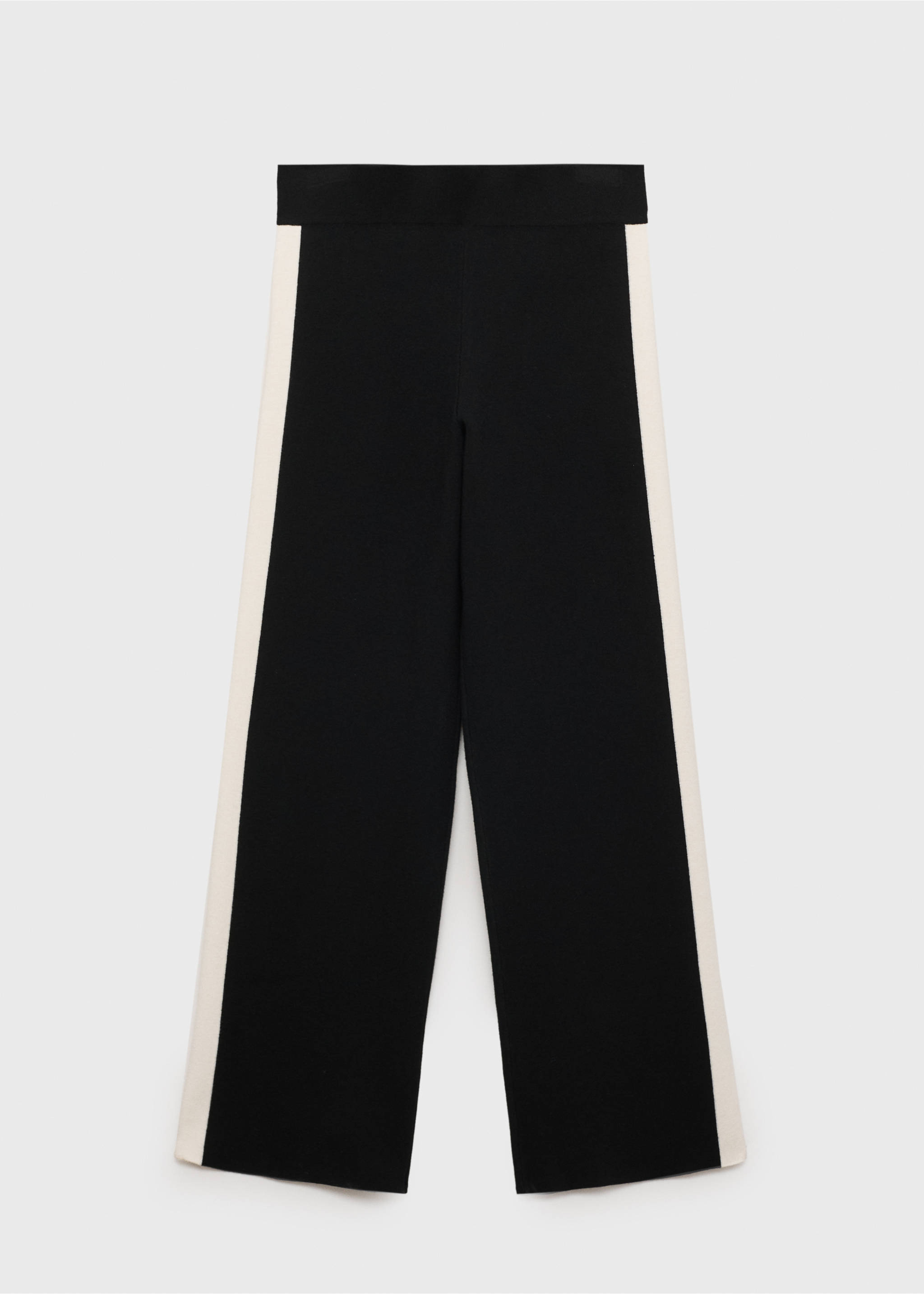 Knitted trousers with contrasting stripes - Article without model, Black. Ref: 87074074-00.
