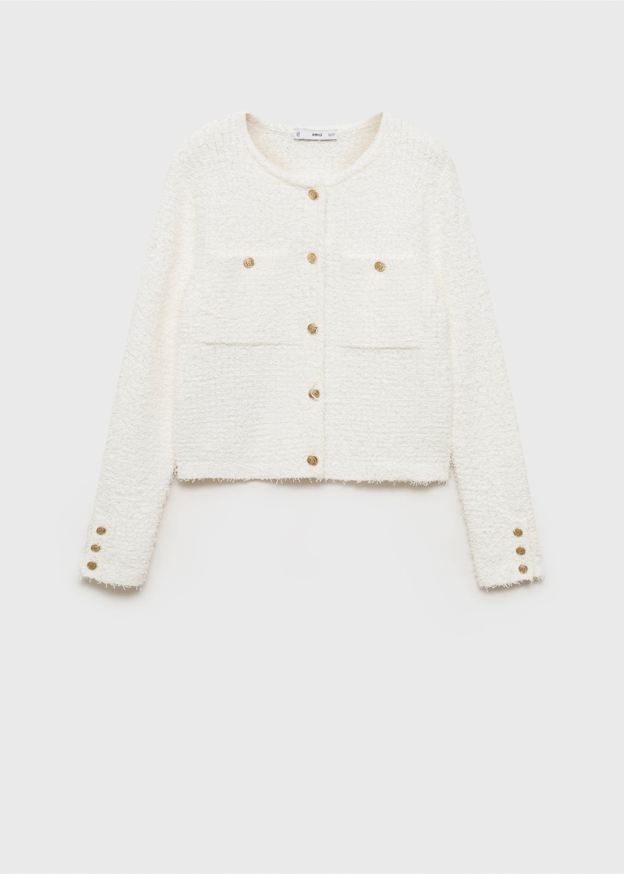 Tweed jacket with jewel buttons - Article without model, Ecru. Ref: 87074076-00.