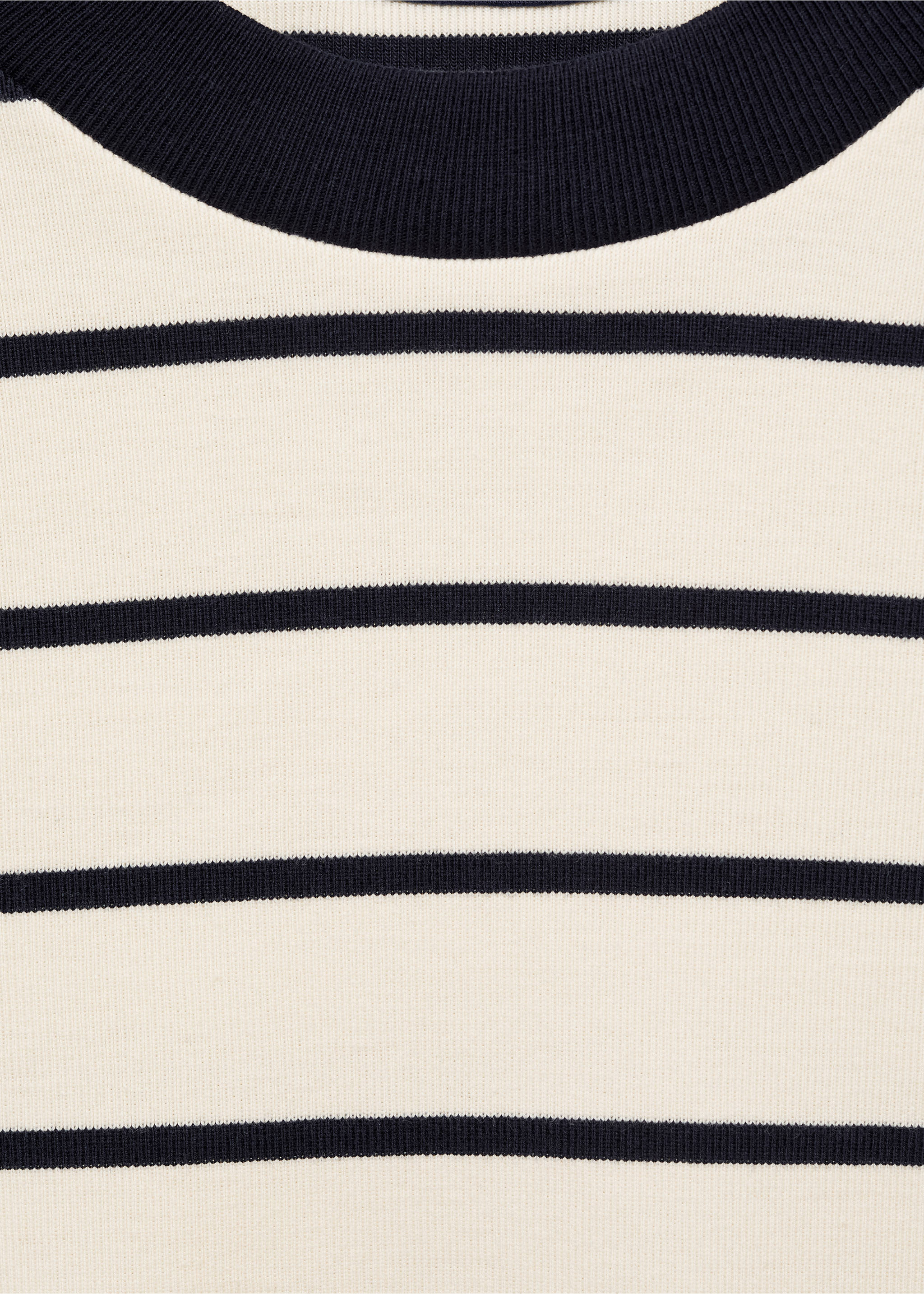 Striped cotton T-shirt - Details of the article 8, Ecru. Ref: 87074077-00.
