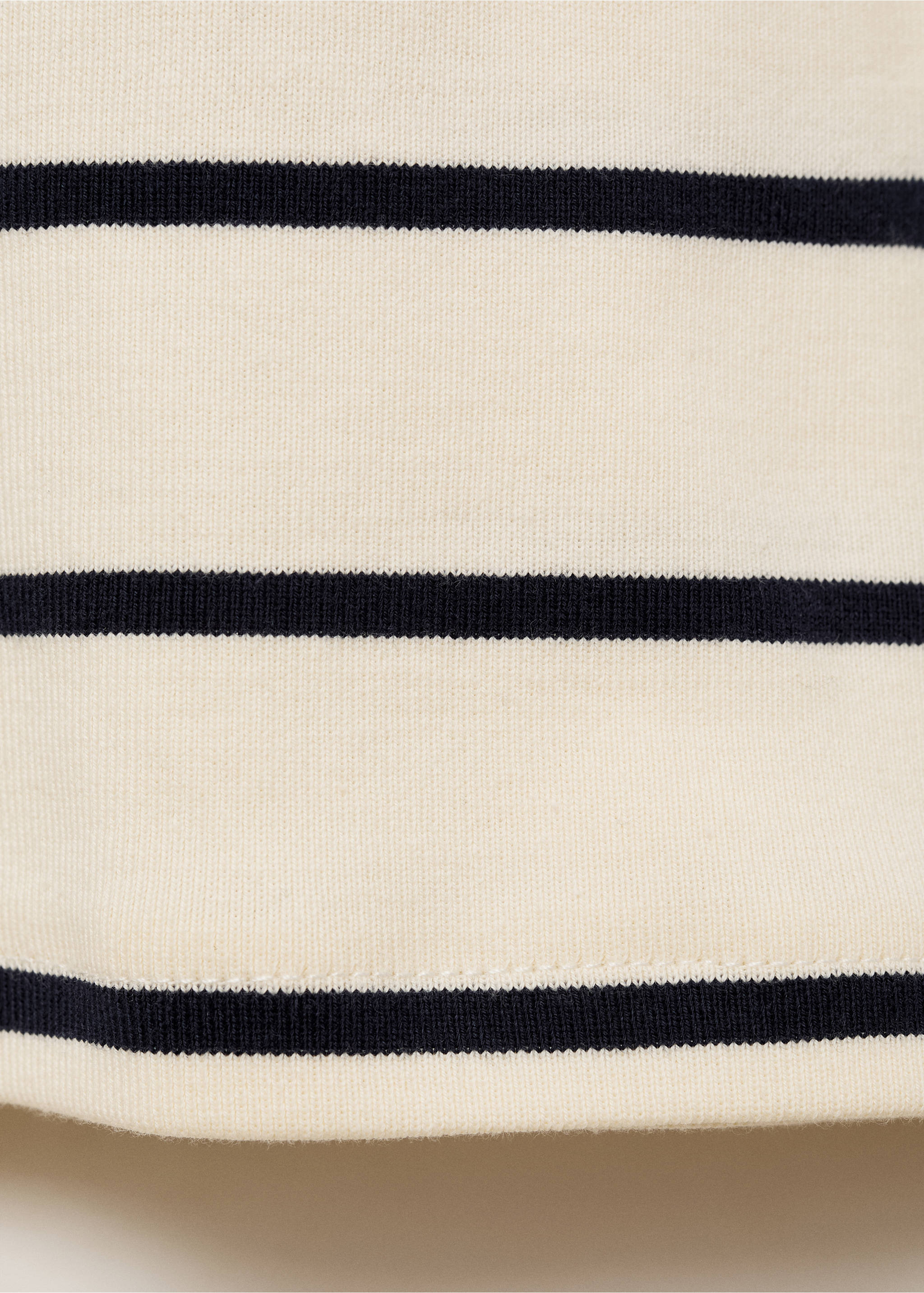 Striped cotton T-shirt - Details of the article 0, Ecru. Ref: 87074077-00.