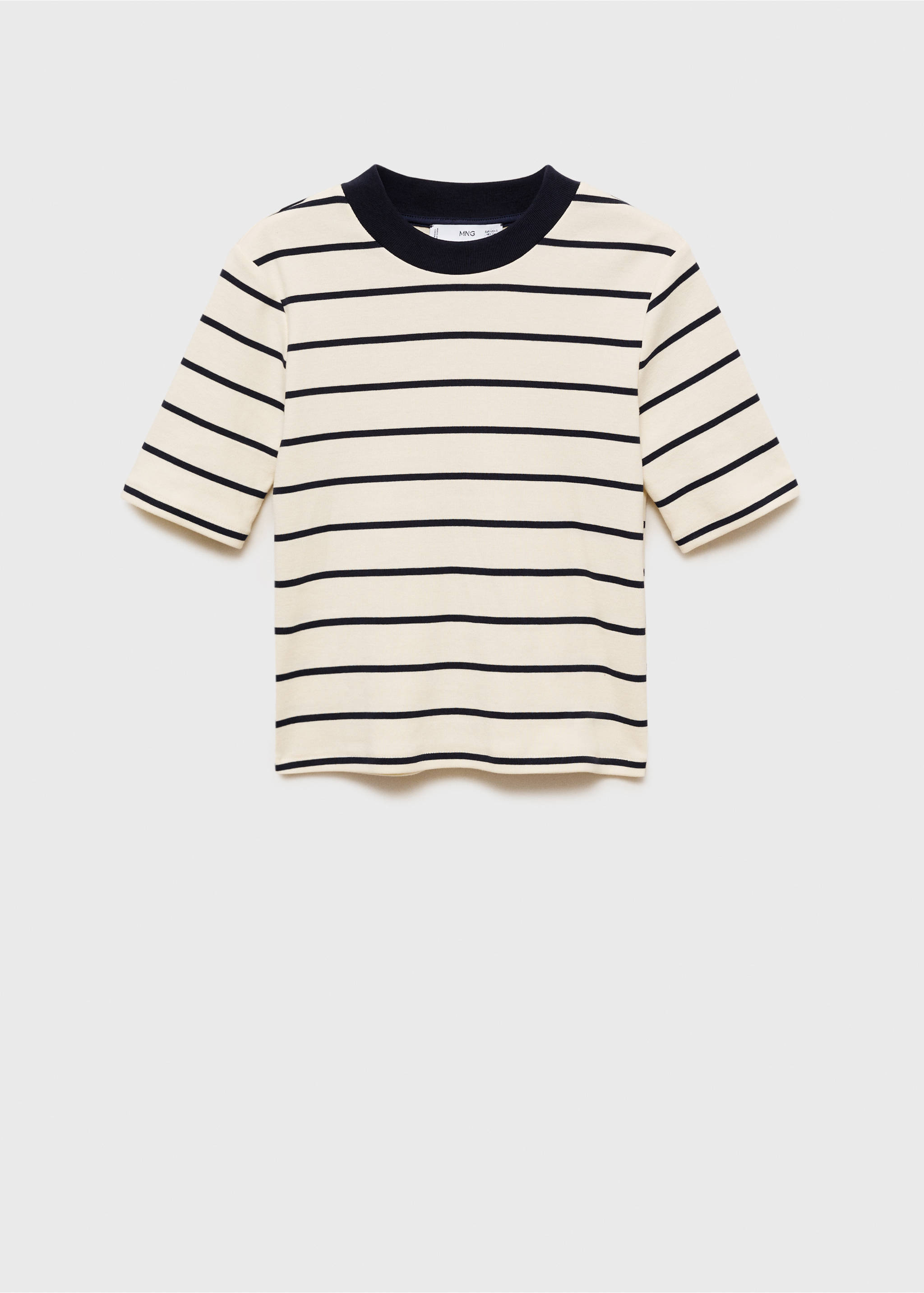 Striped cotton T-shirt - Article without model, Ecru. Ref: 87074077-00.