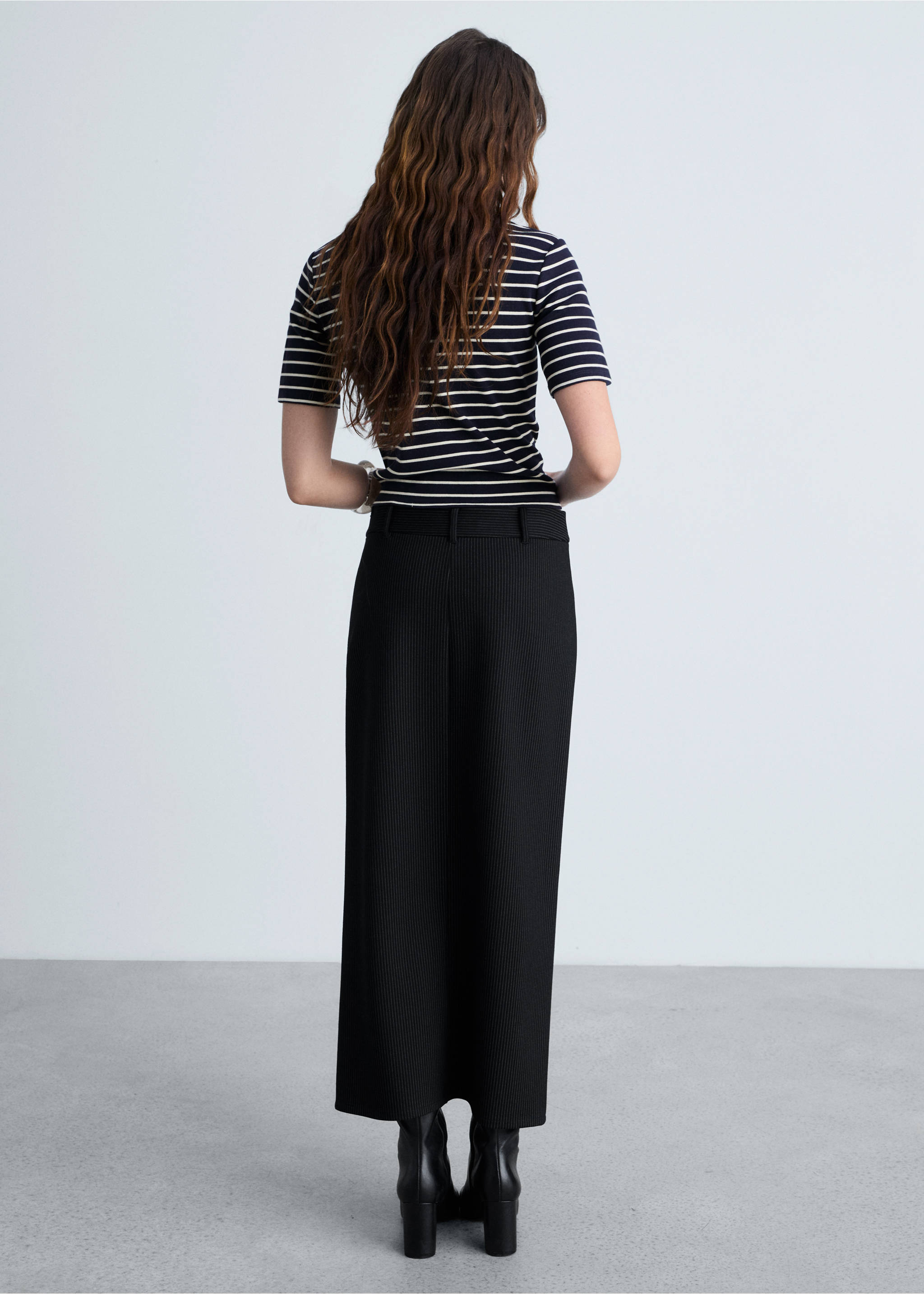 Striped cotton T-shirt - Reverse of the article, Dark Navy. Ref: 87074077-00.