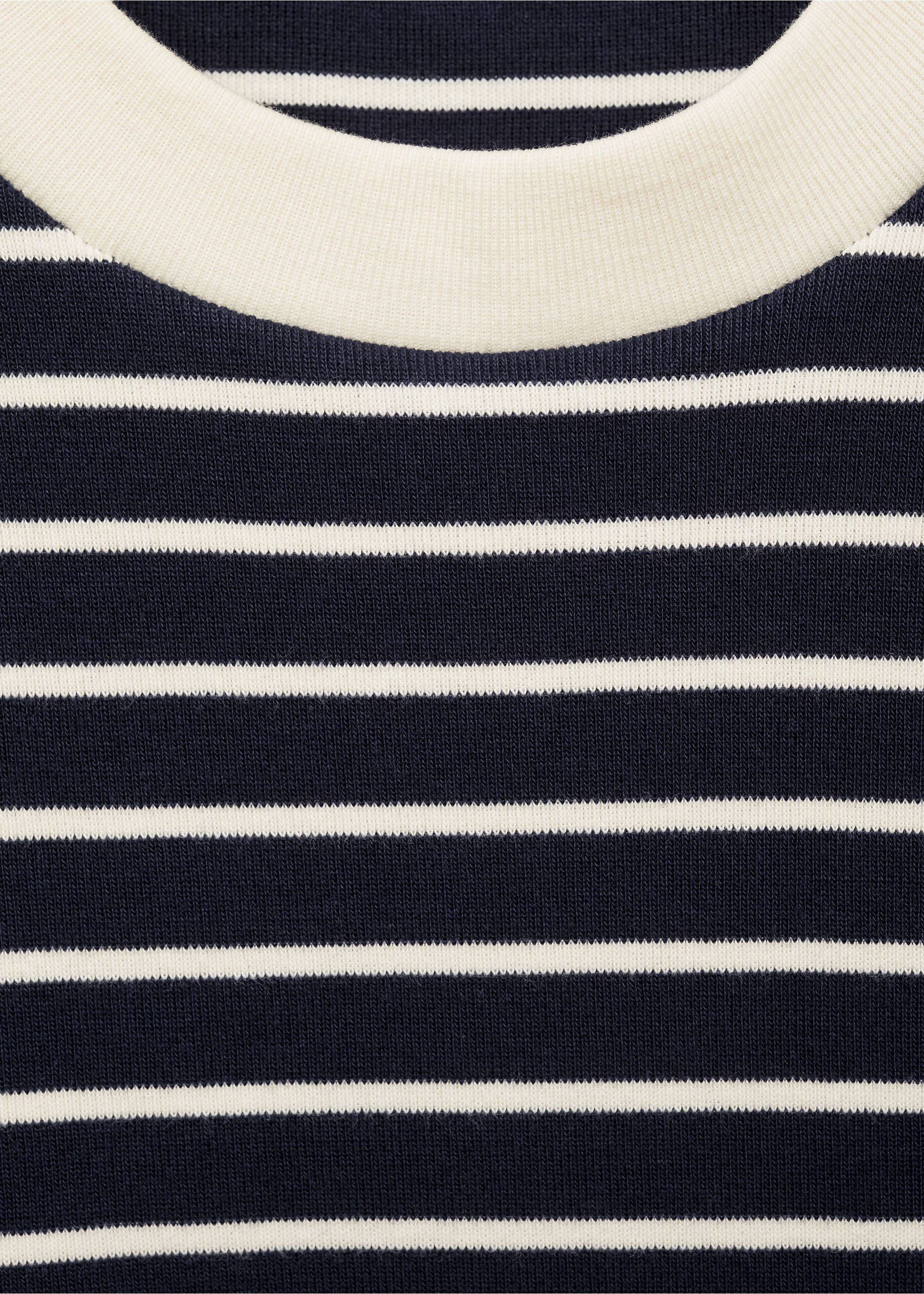 Striped cotton T-shirt - Details of the article 8, Dark Navy. Ref: 87074077-00.