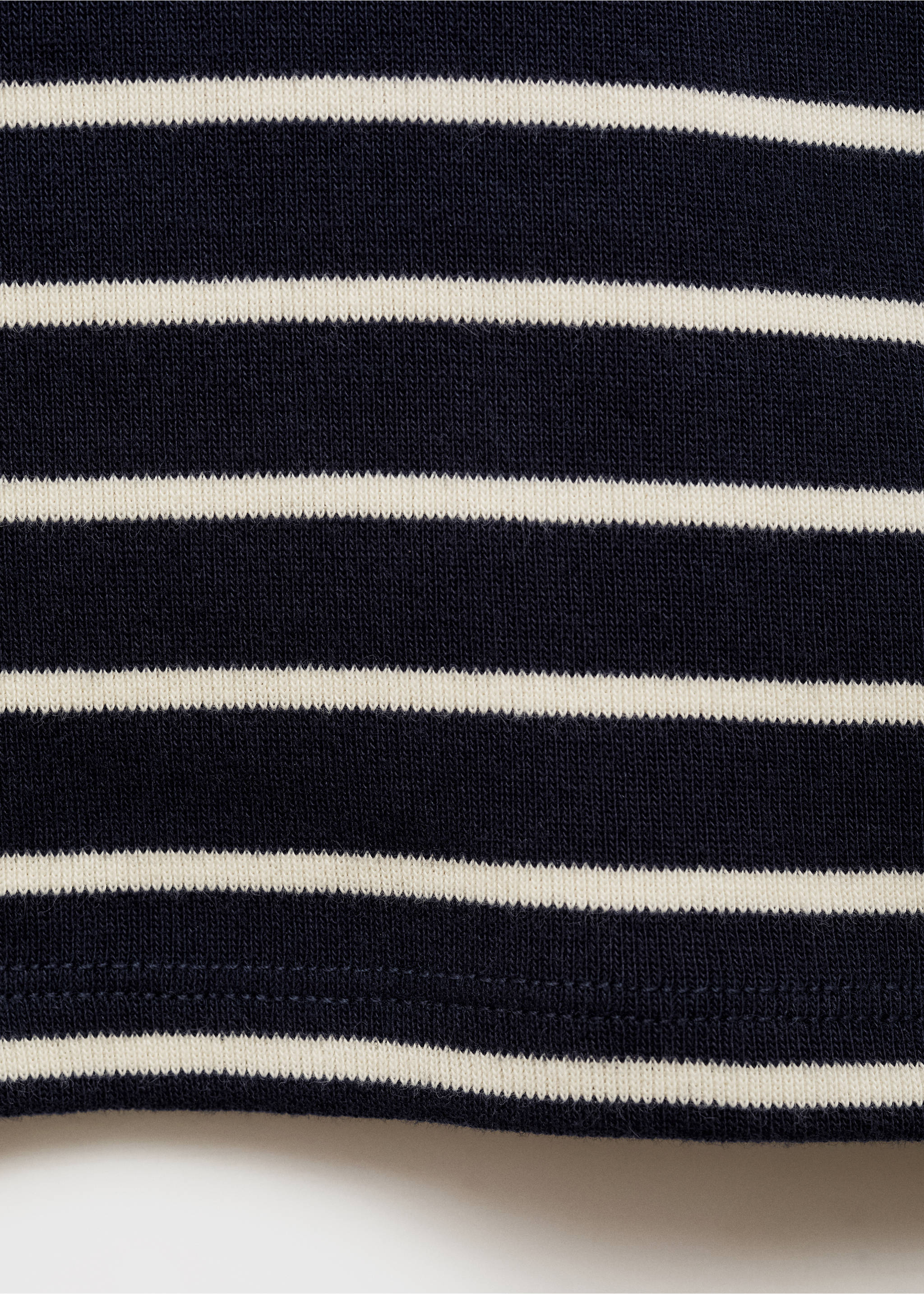 Striped cotton T-shirt - Details of the article 0, Dark Navy. Ref: 87074077-00.