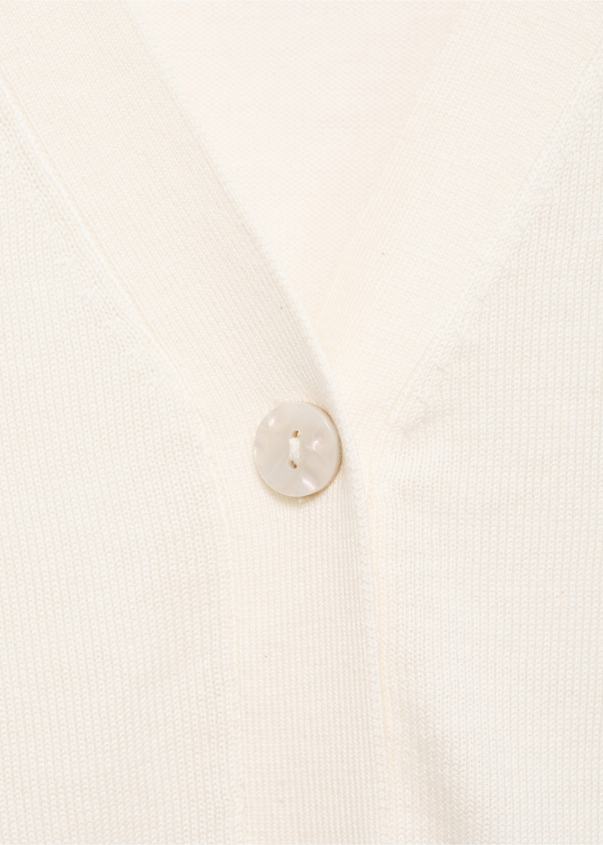 Mulberry silk-blend ribbed cardigan - Details of the article 8, Ecru. Ref: 87074078-00.