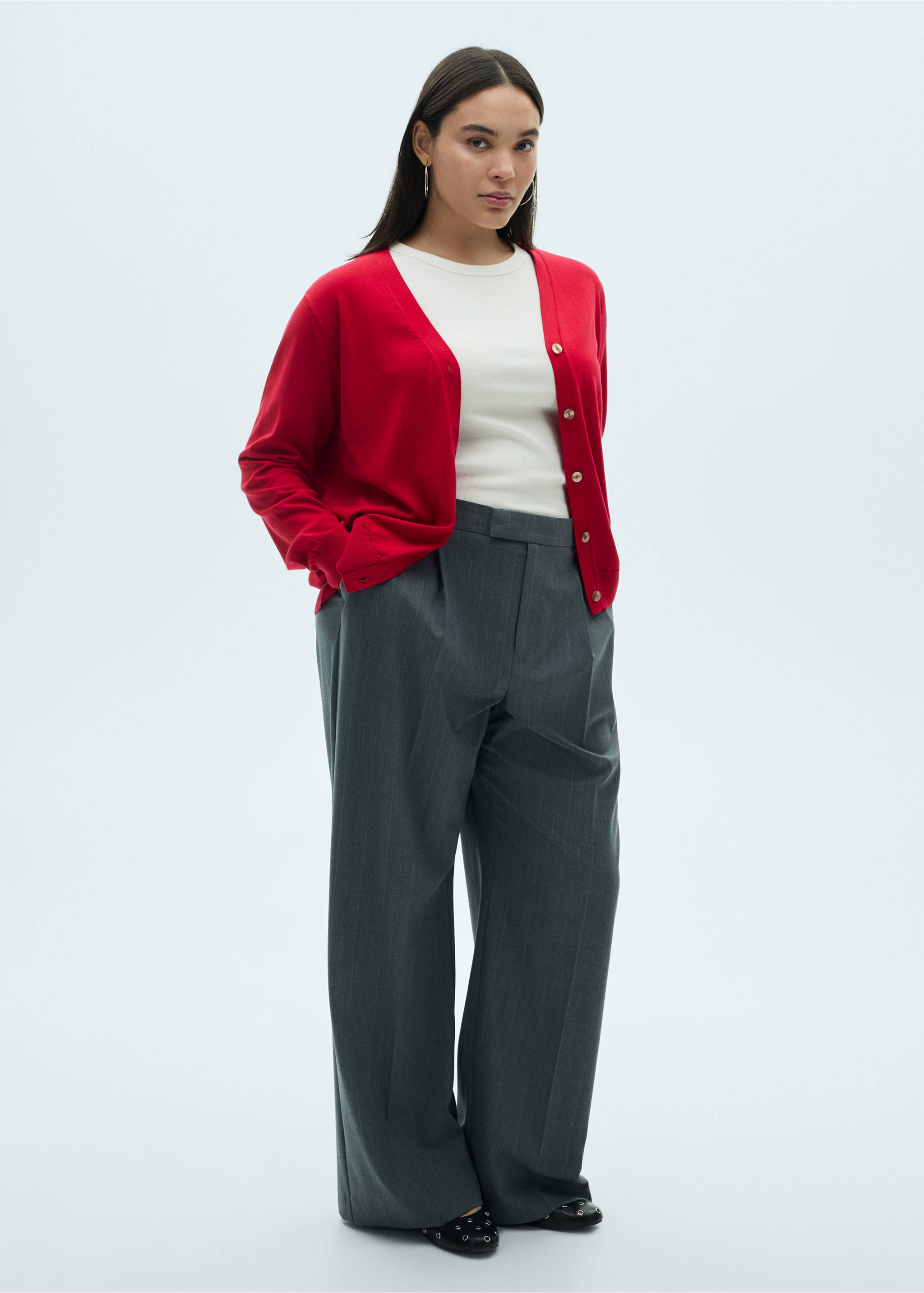 Mulberry silk-blend ribbed cardigan - Details of the article 6, Red. Ref: 87074078-00.