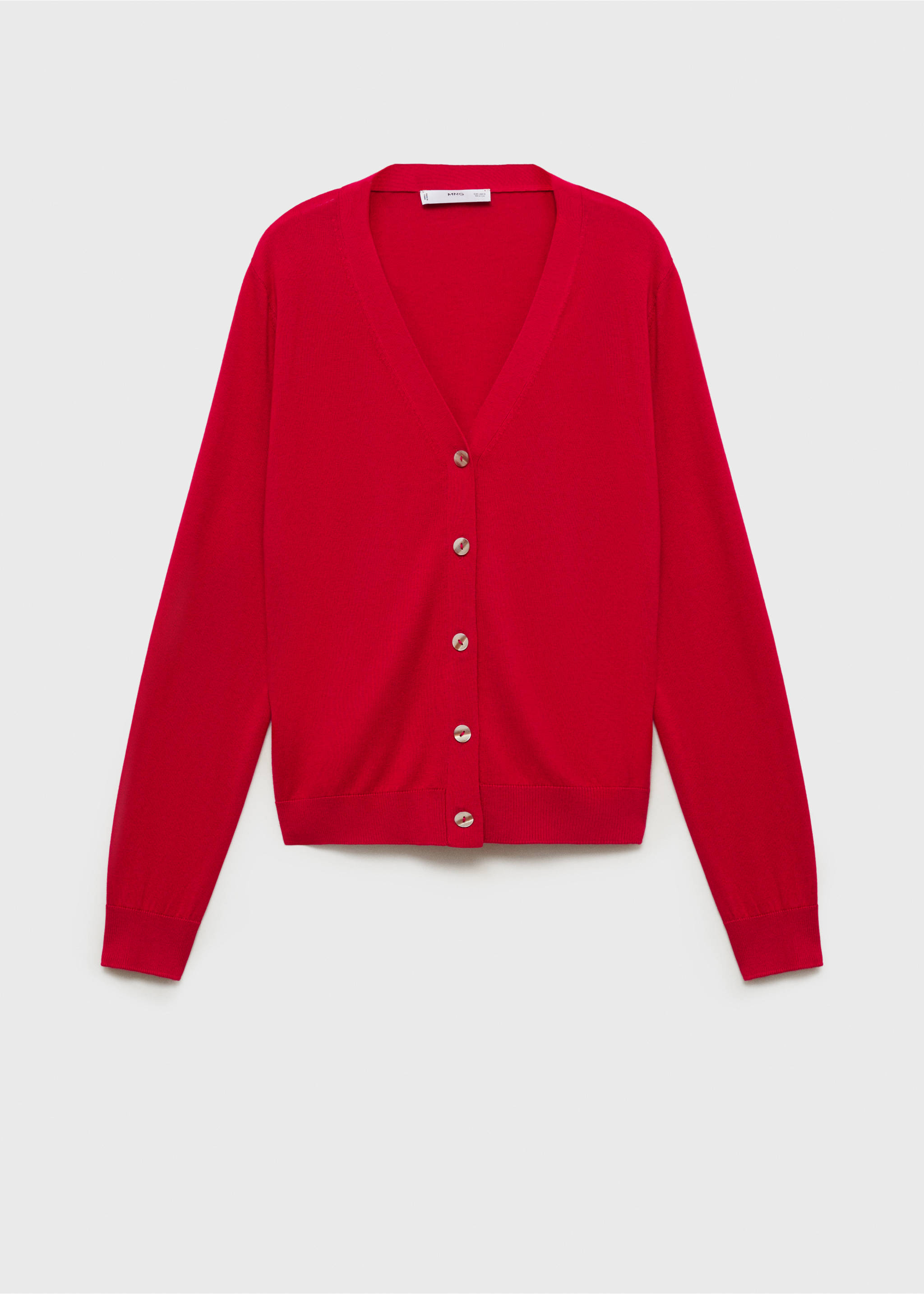 Mulberry silk-blend ribbed cardigan - Article without model, Red. Ref: 87074078-00.