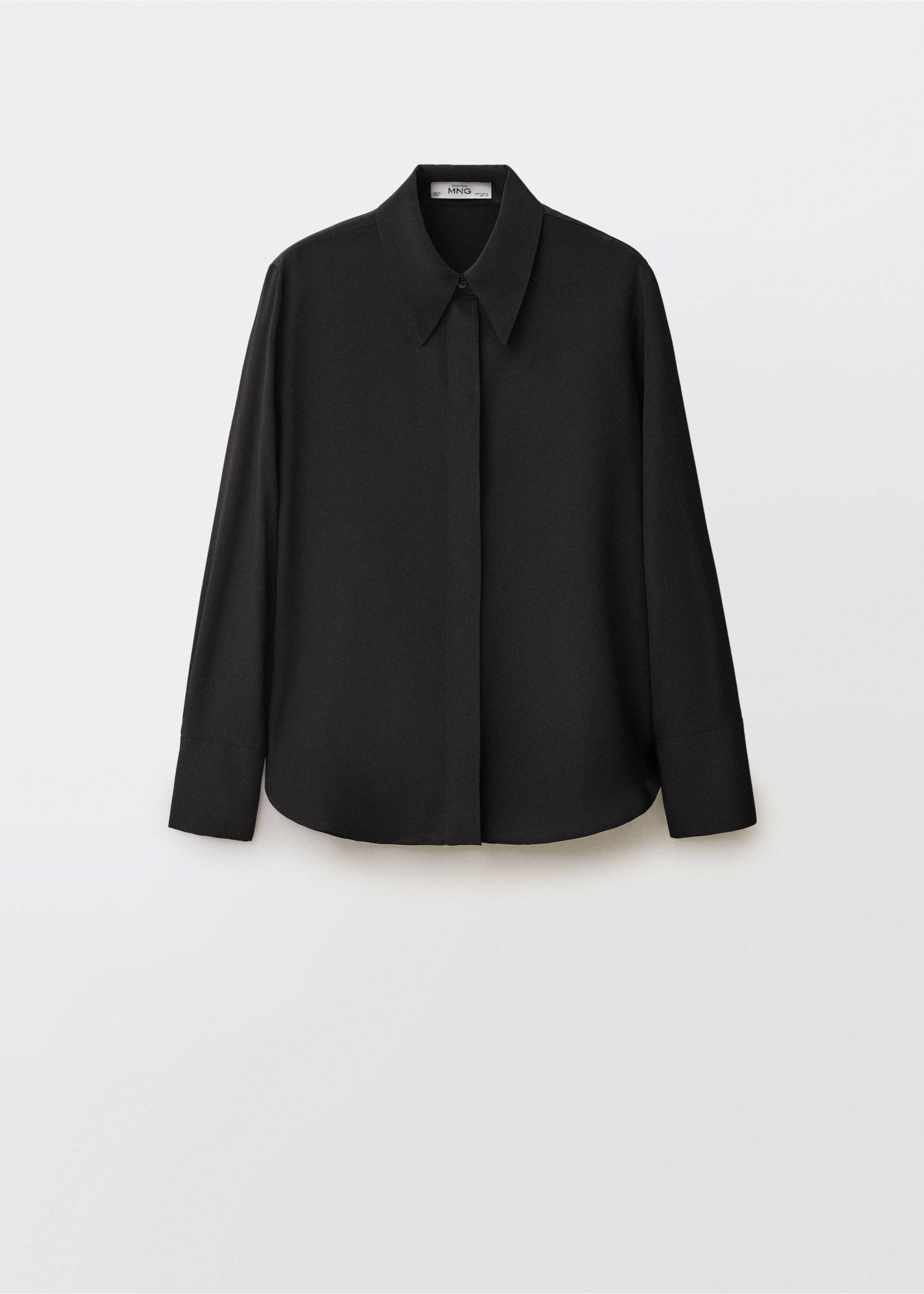 Camisa seda satinada - Artículo sin modelo, Negro. Ref: 87074079-00.