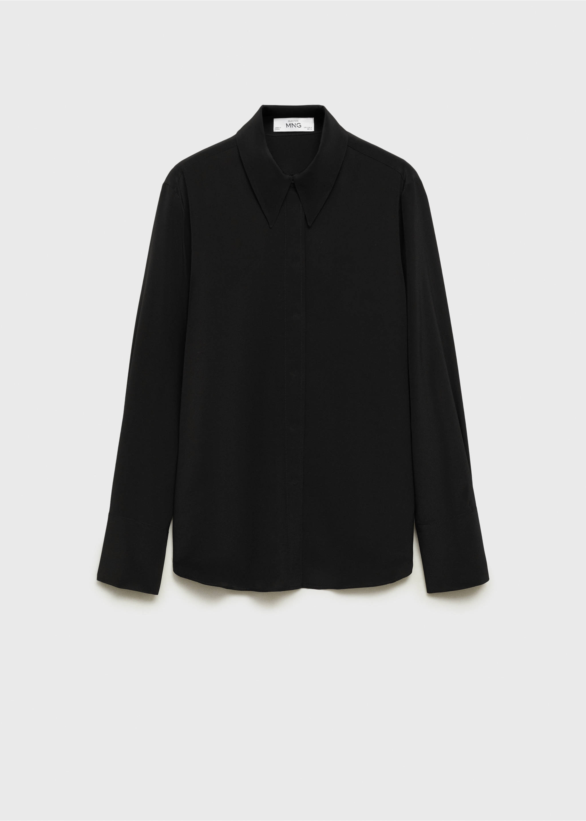 Satin silk shirt - Article without model, Black. Ref: 87074079-00.