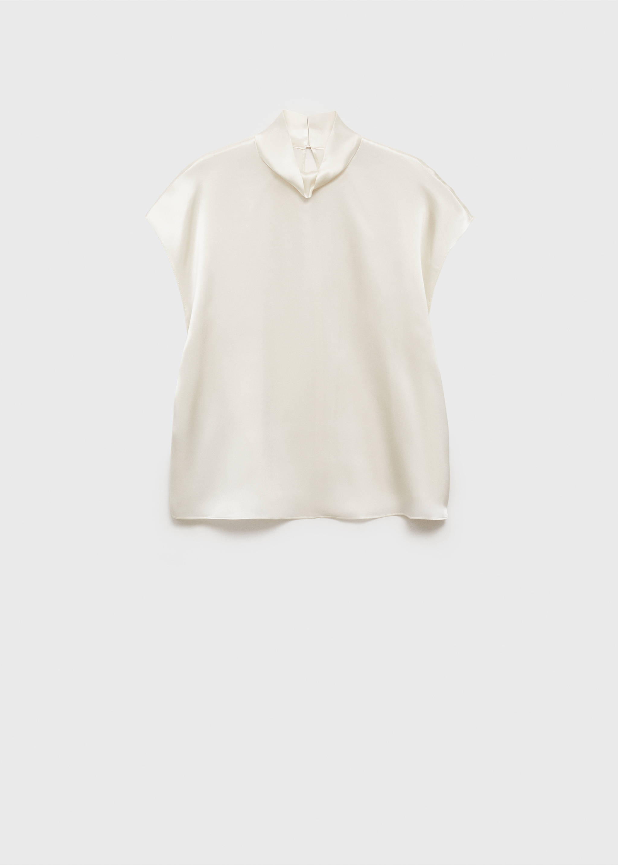 High neck silk blouse - Article without model, Ecru. Ref: 87074081-00.