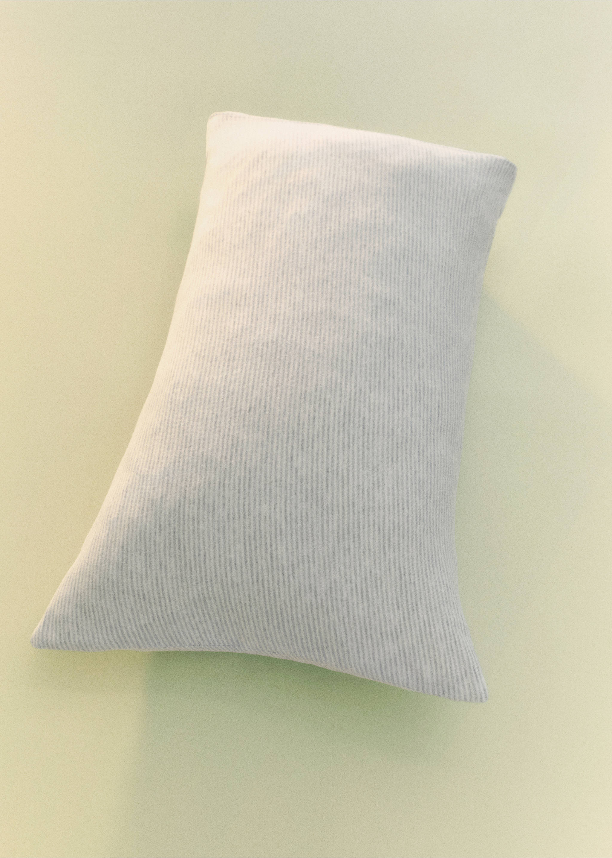 Striped rectangular pillowcase in light grey and white., Grey. Ref: 87074084-00.