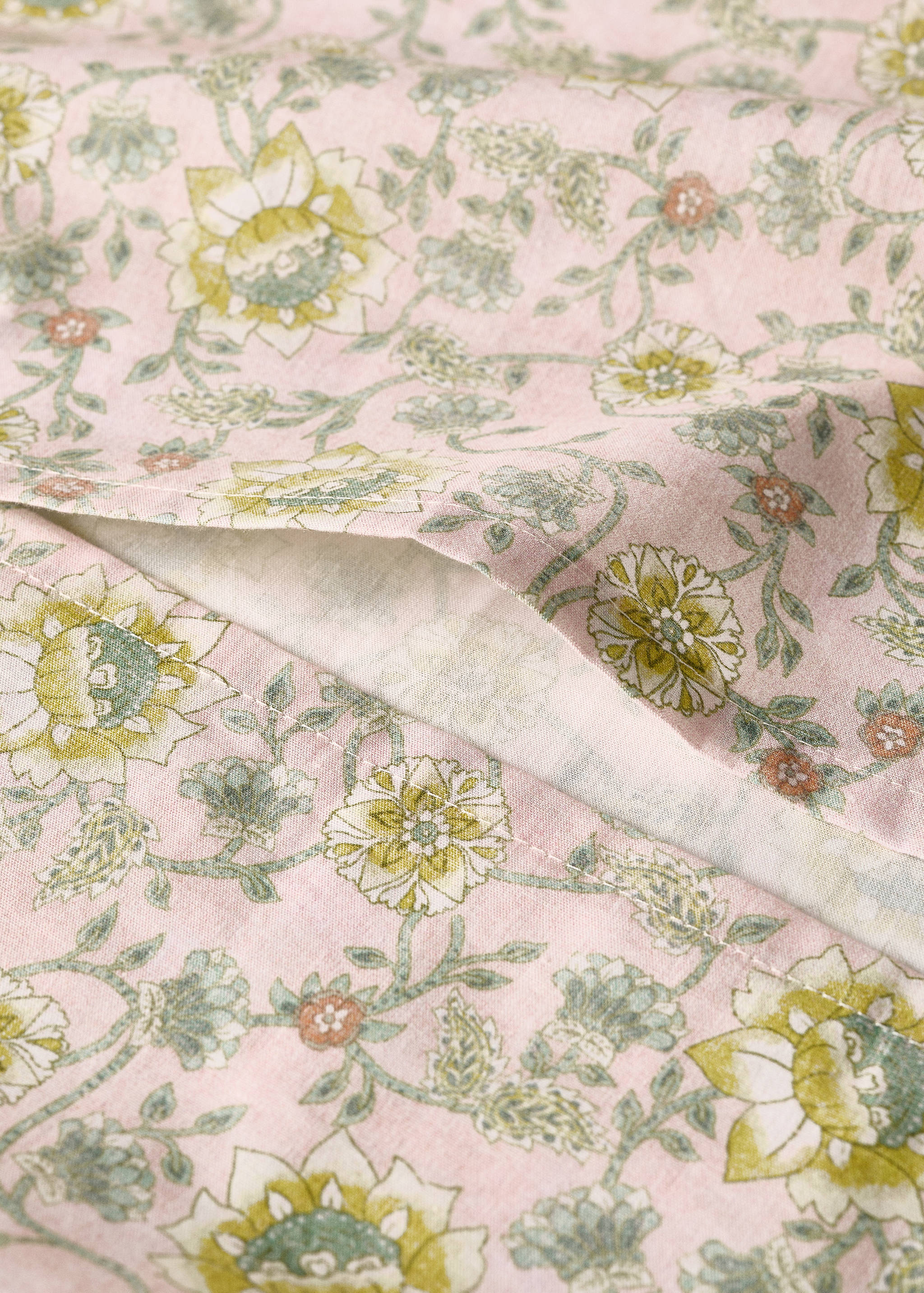 Cotton percale floral-print duvet cover for cot - Details of the article 2