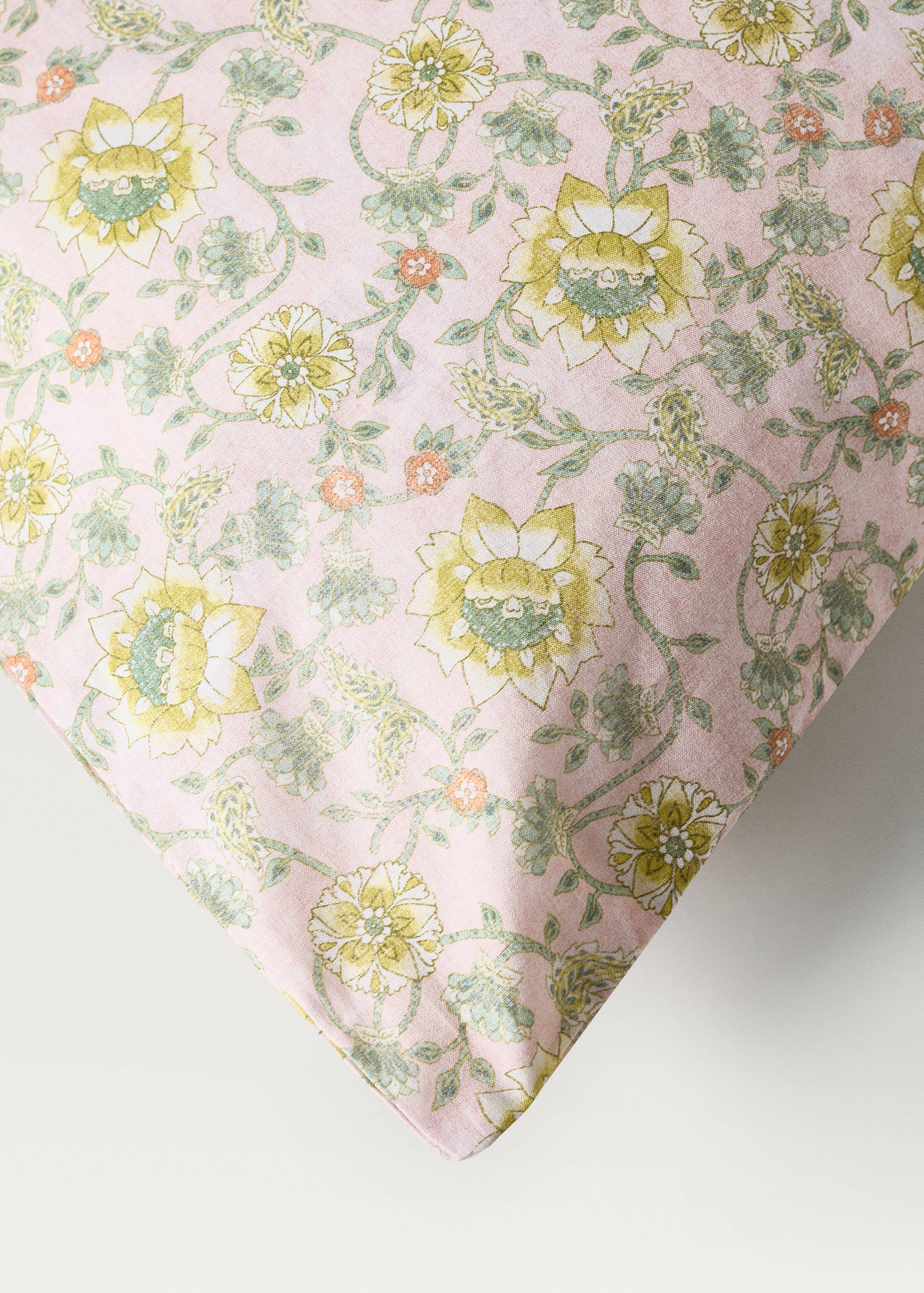 Cotton percale floral-print duvet cover for cot - Details of the article 3