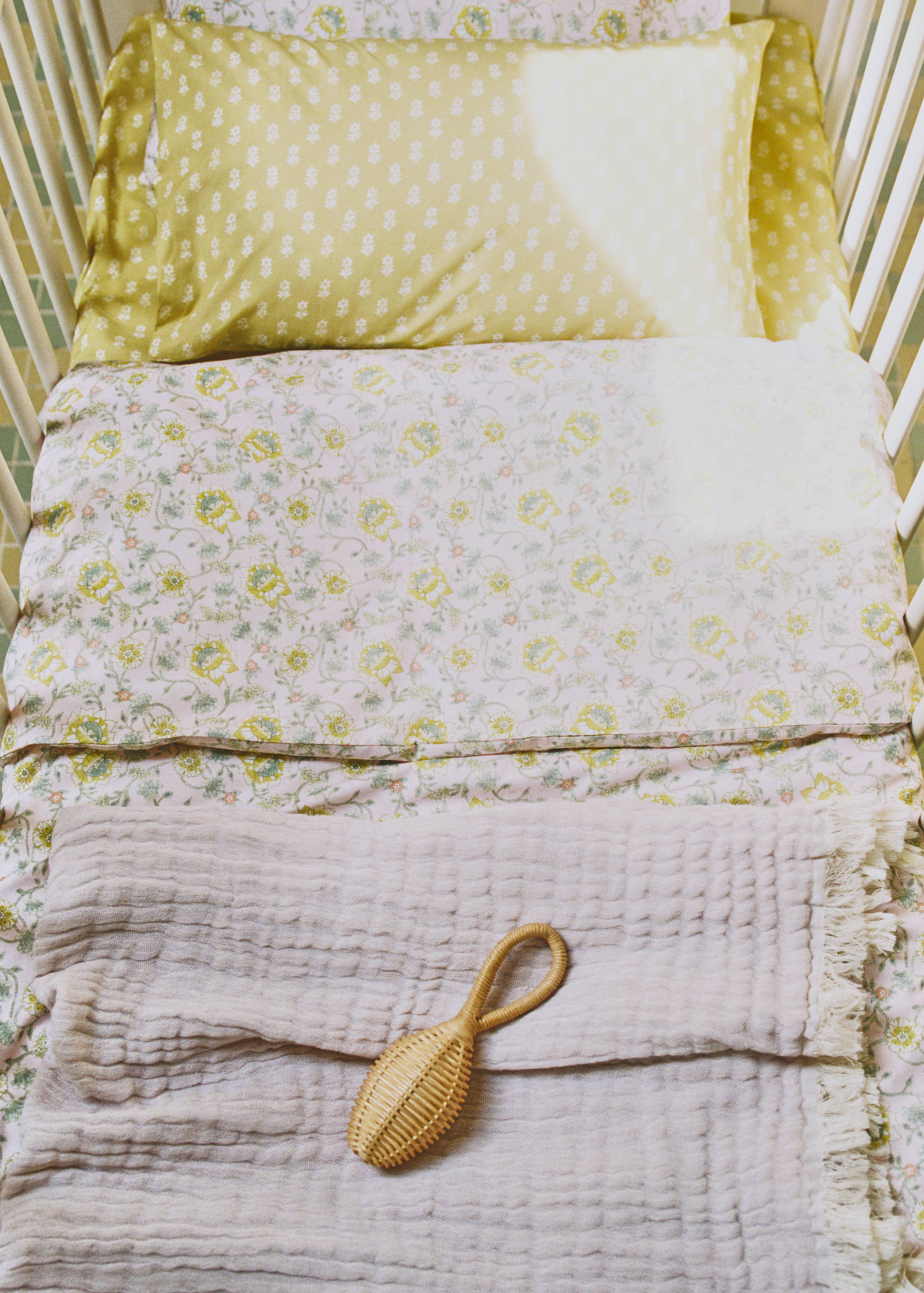 Cotton percale floral-print duvet cover for cot - Details of the article 6