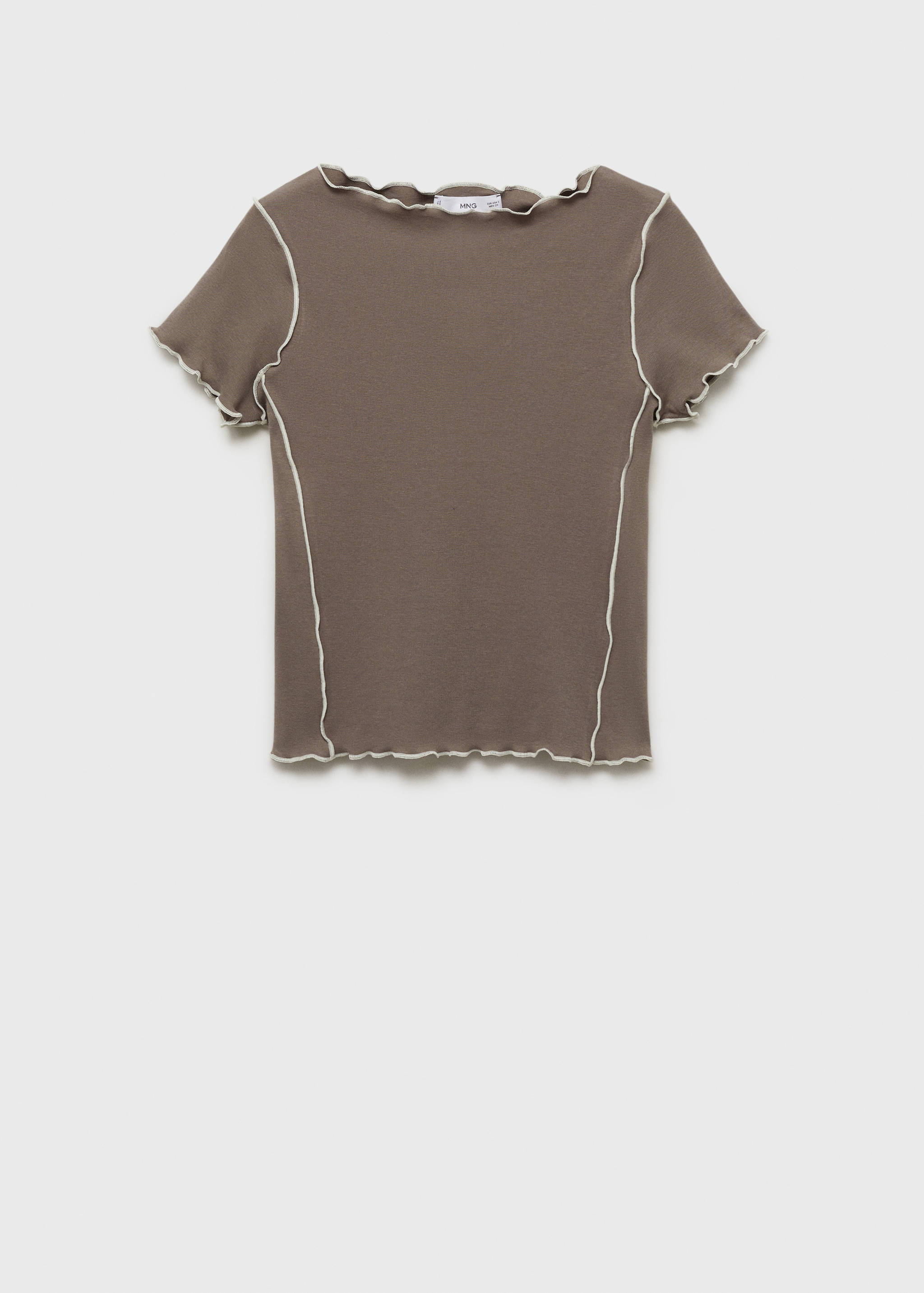 Crop top t-shirt with contrasting trim - Article without model