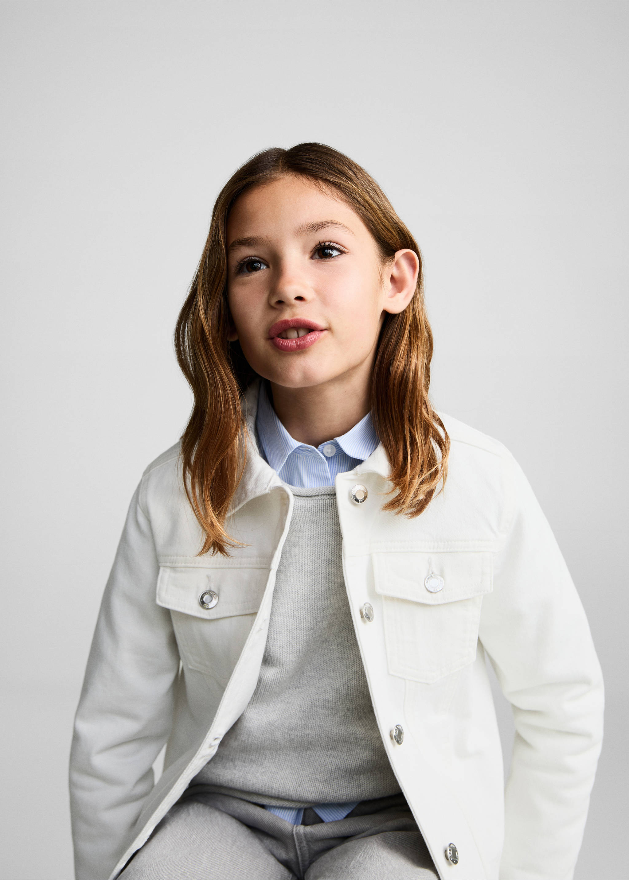 Jeansjacke - Detail des Artikels 2, Weiß. Ref: 87074386-00.