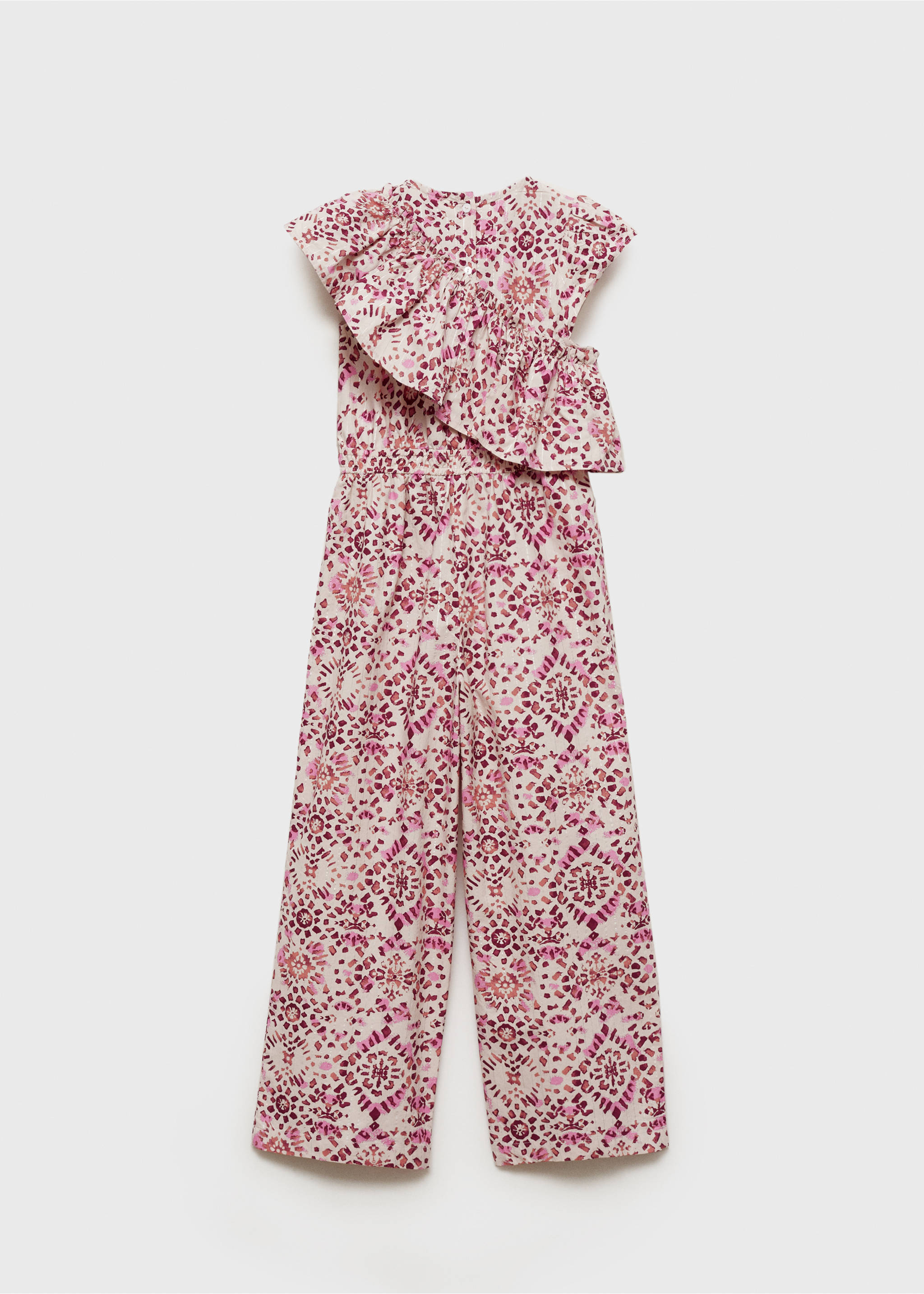 Ruffled detail jumpsuit - Reverse of the article, Pink. Ref: 87074389-00.