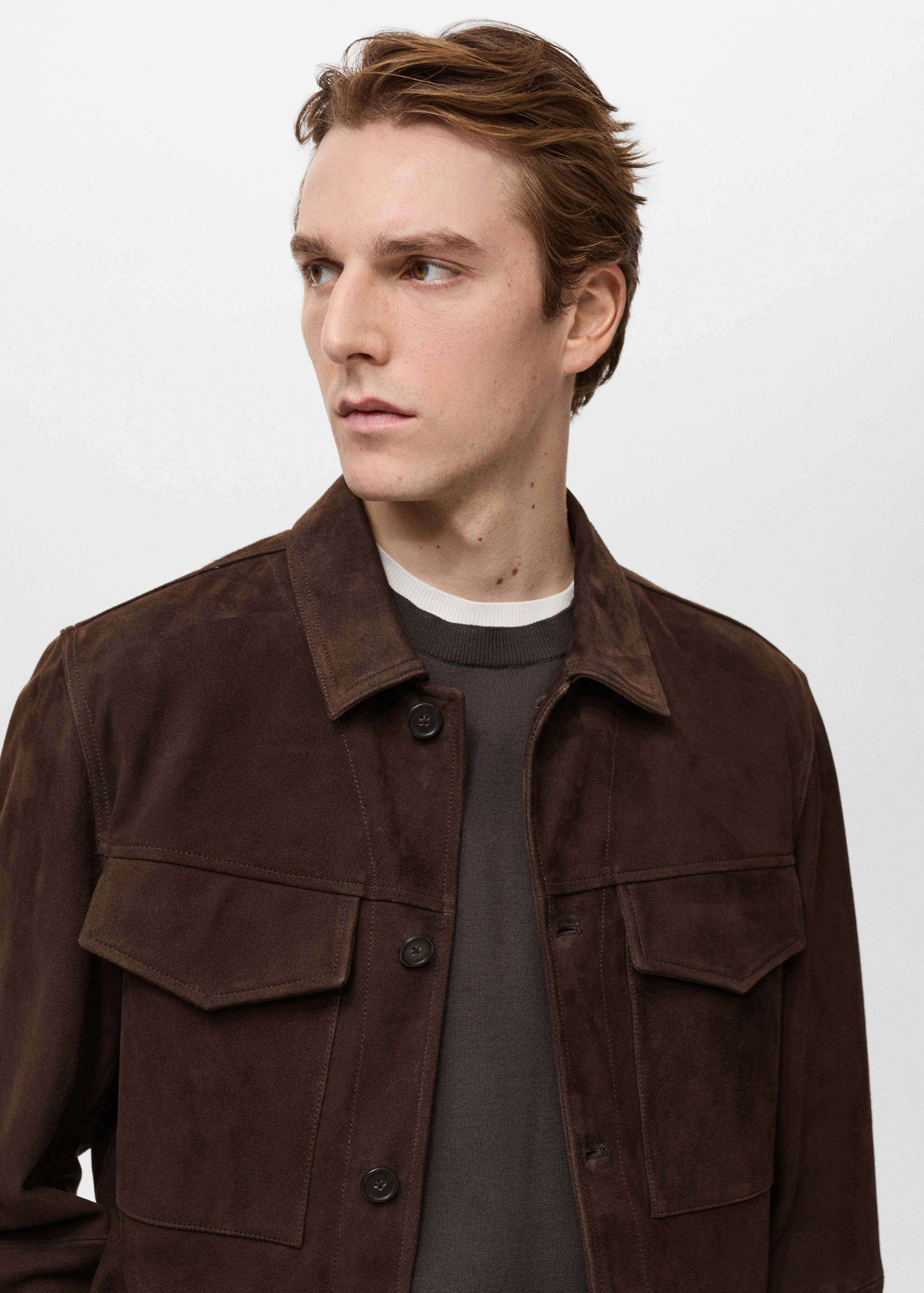 Suede jacket with pockets - Details of the article 1