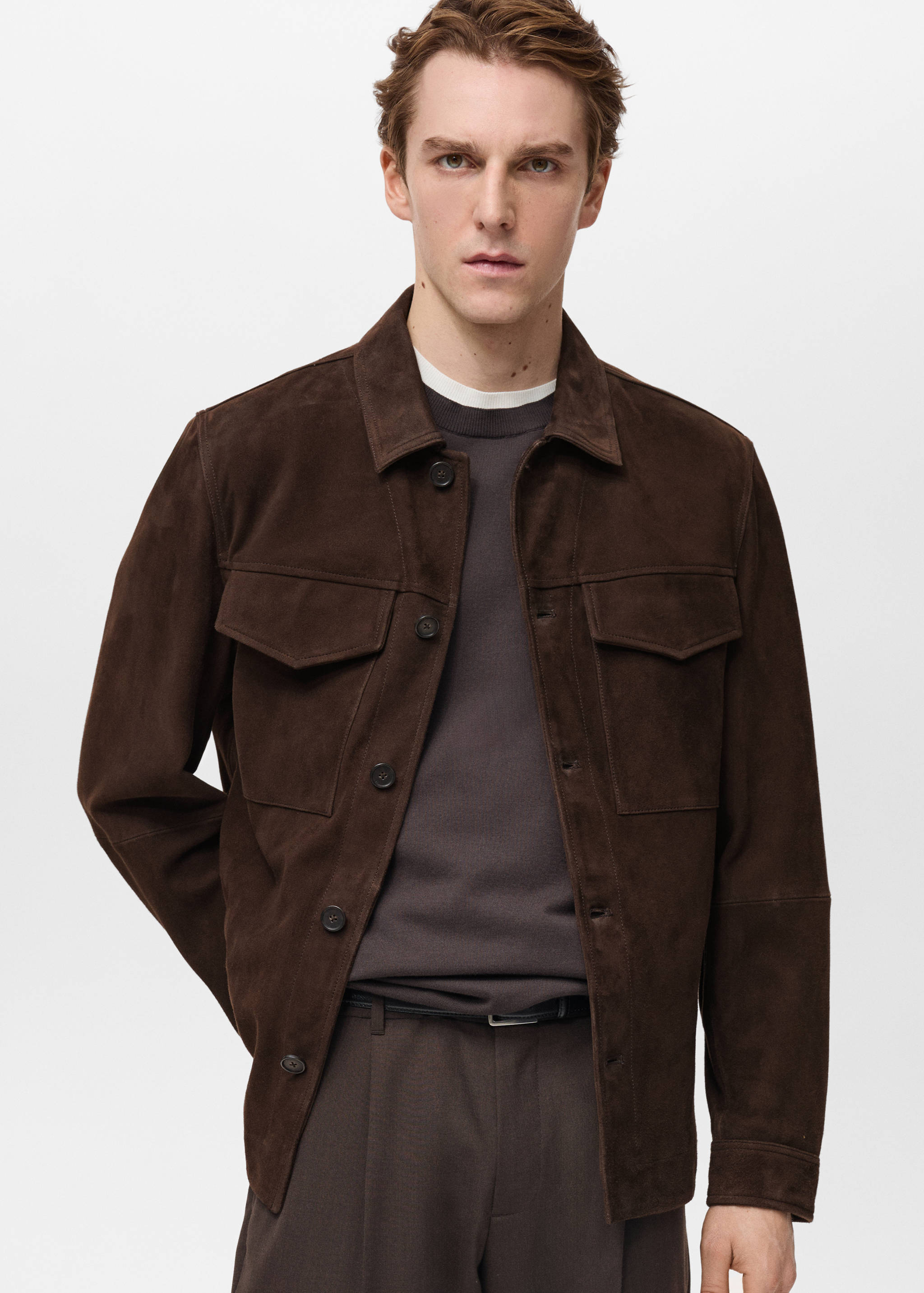 Suede jacket with pockets - Details of the article 6