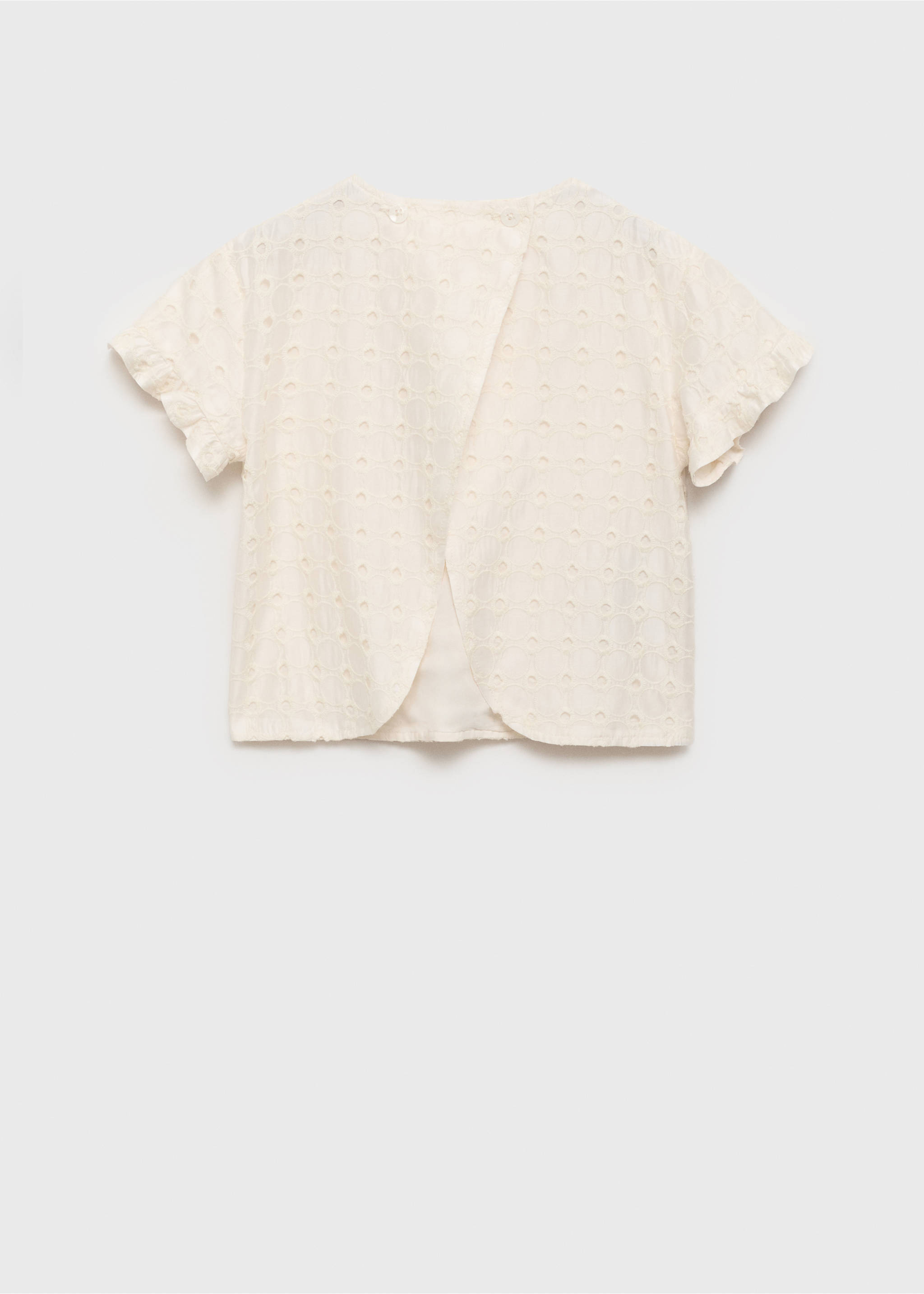 English embroidery blouse - Reverse of the article, Ecru. Ref: 87074393-00.