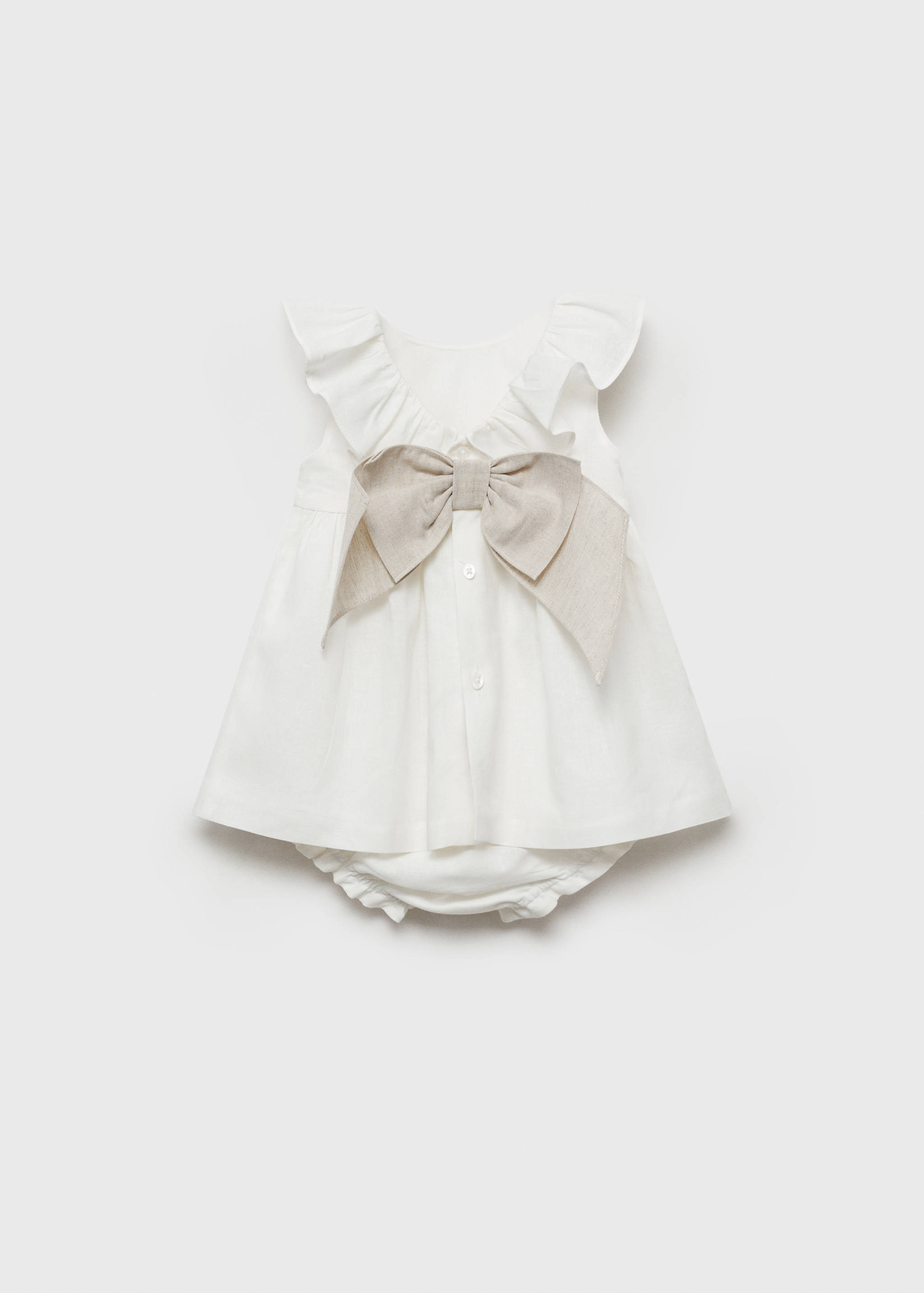 Φόρεμα και ζιπουνάκια από λινό με φιόγκο - Πίσω όψη προϊόντος