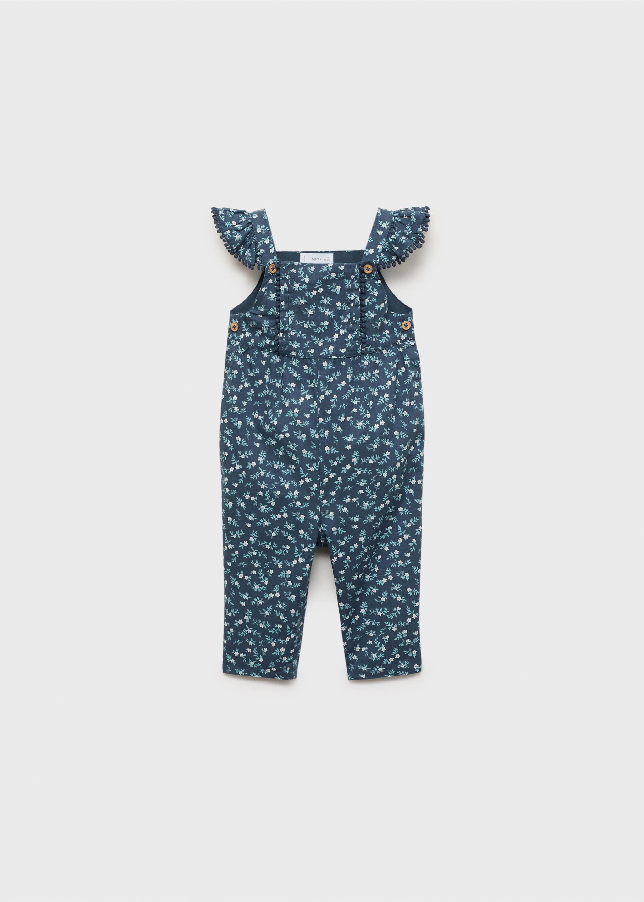 Ruffled printed dungarees - Article without model, Dark Navy. Ref: 87074400-00.