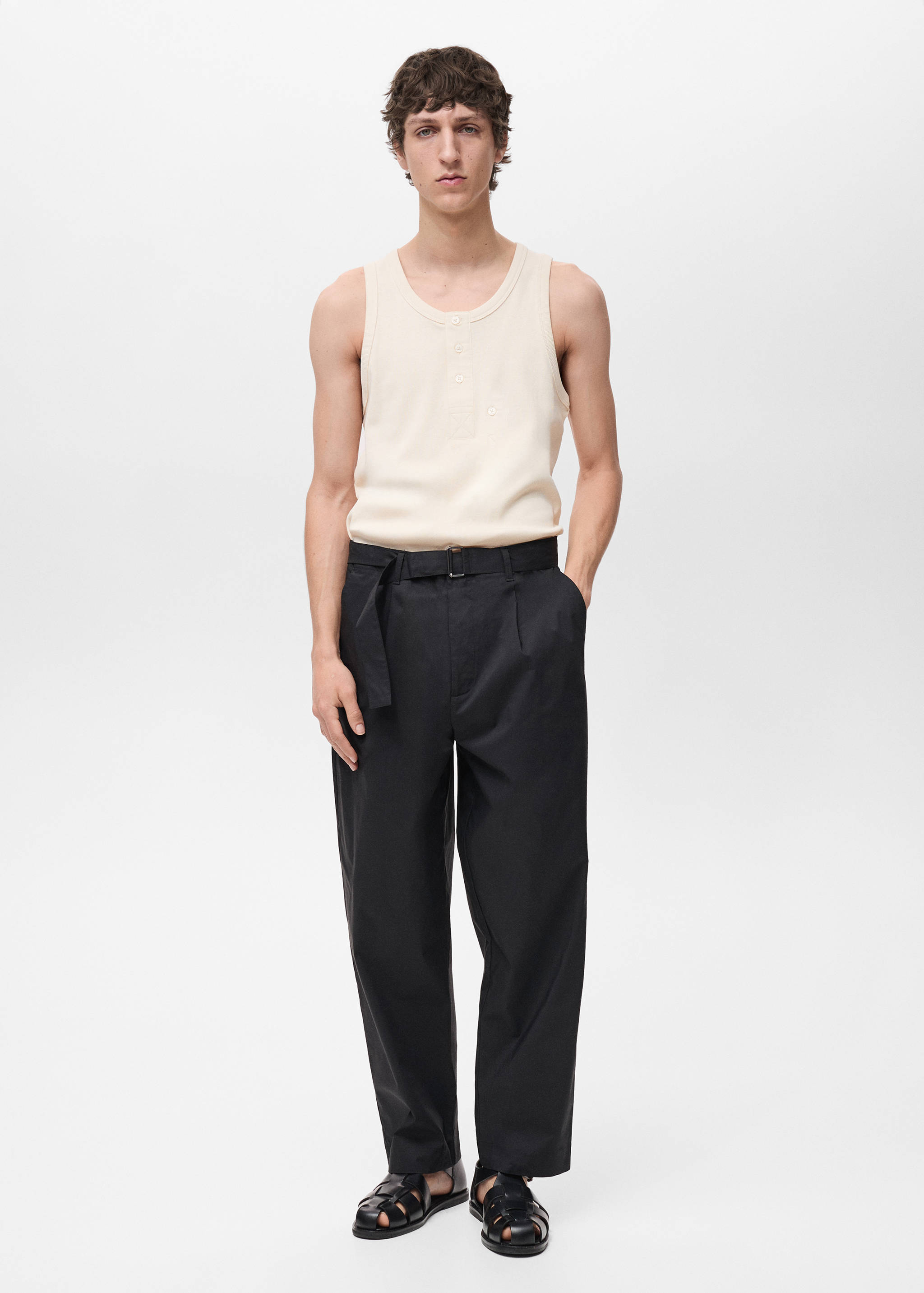 T-shirt à boutons 100 % coton bretelles - Plan général