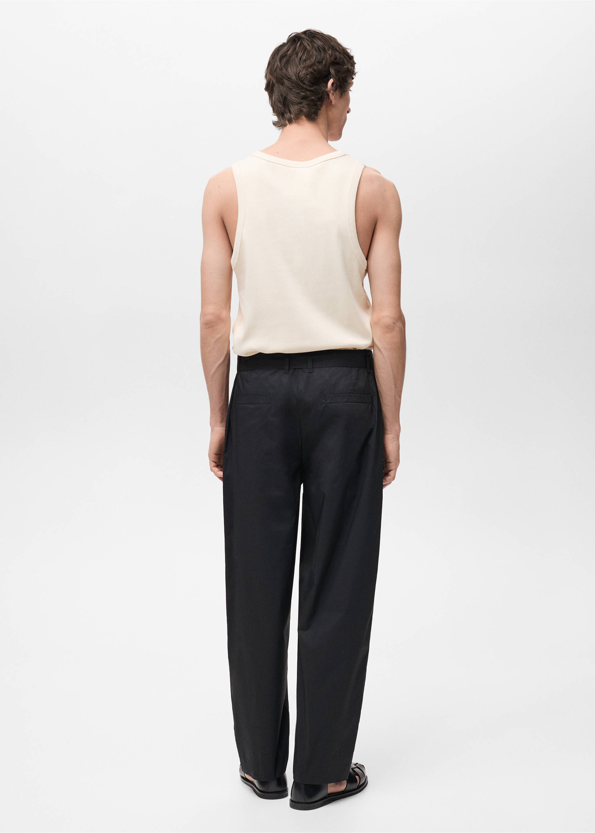 Camiseta botones 100% algodón tirantes - Reverso del artículo, Crudo. Ref: 87074409-00.