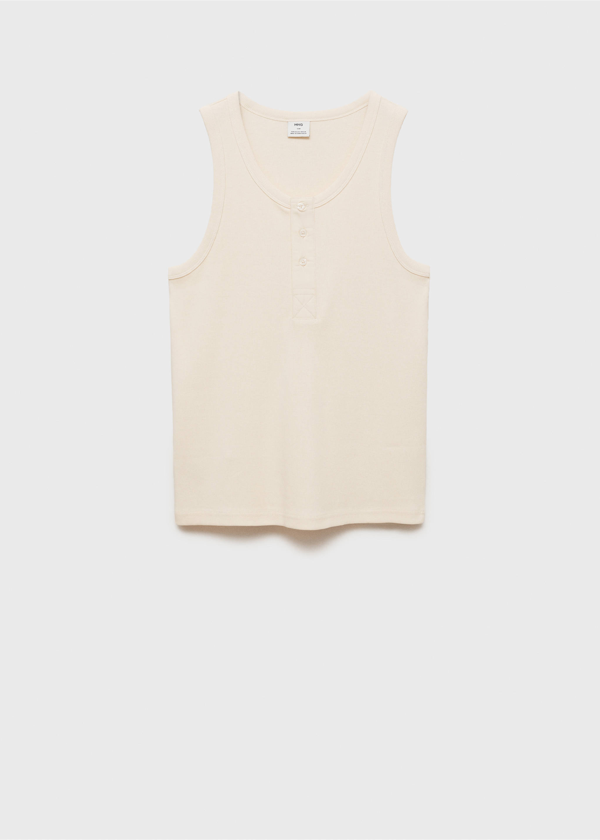 Camiseta botones 100% algodón tirantes - Artículo sin modelo, Crudo. Ref: 87074409-00.