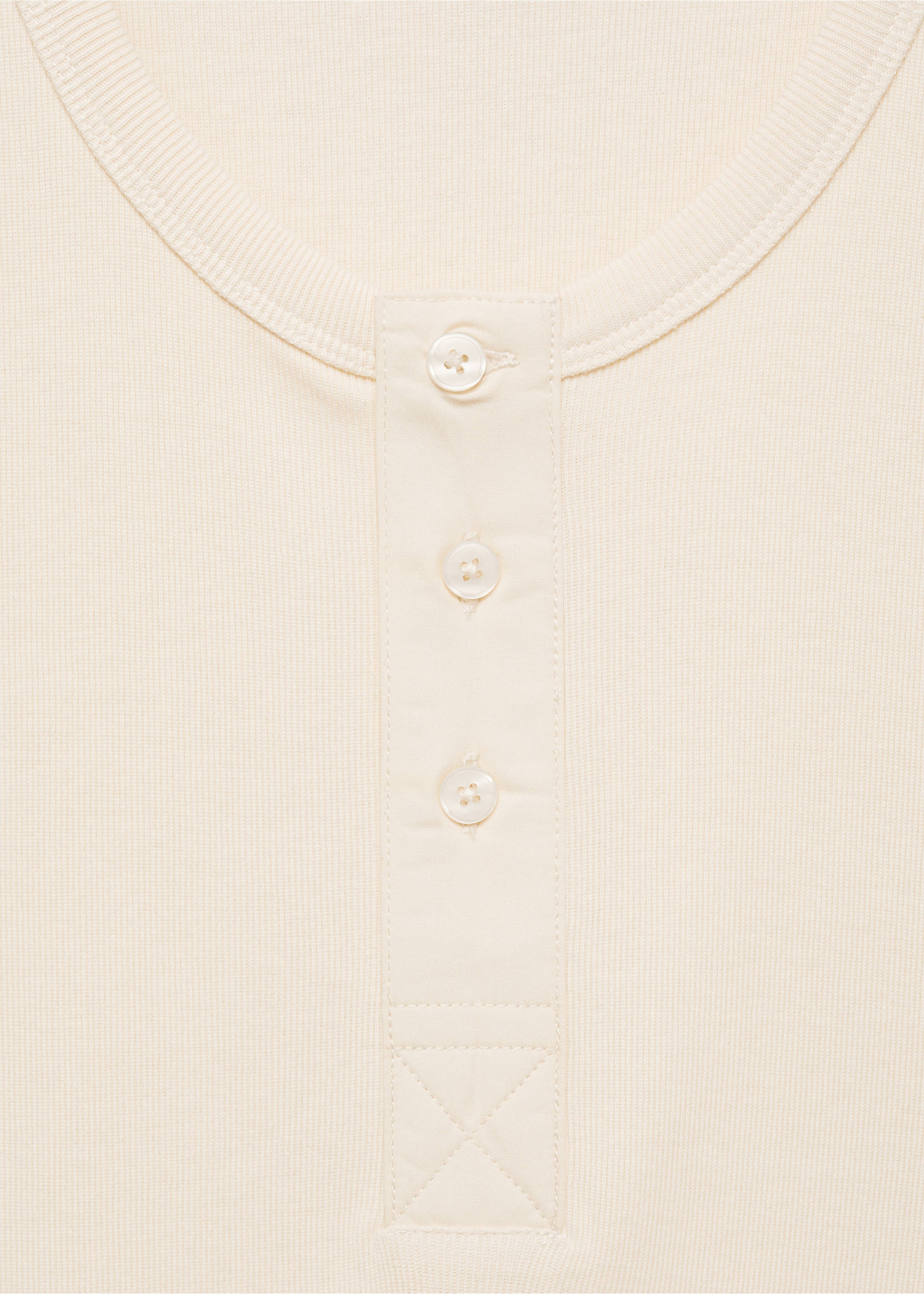 Camiseta botones 100% algodón tirantes - Detalle del artículo 8, Crudo. Ref: 87074409-00.