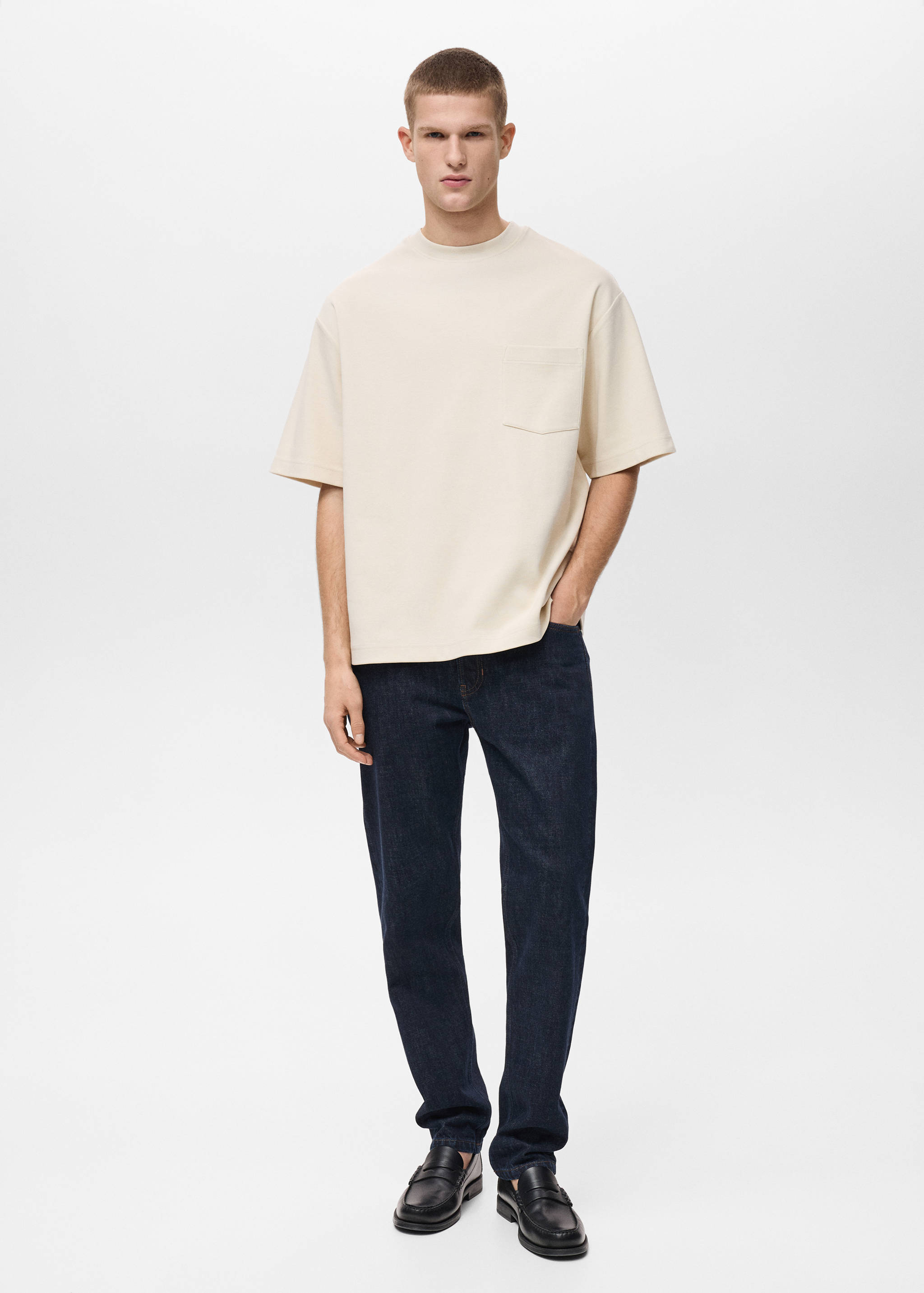 T-shirt oversize coton poche - Plan général