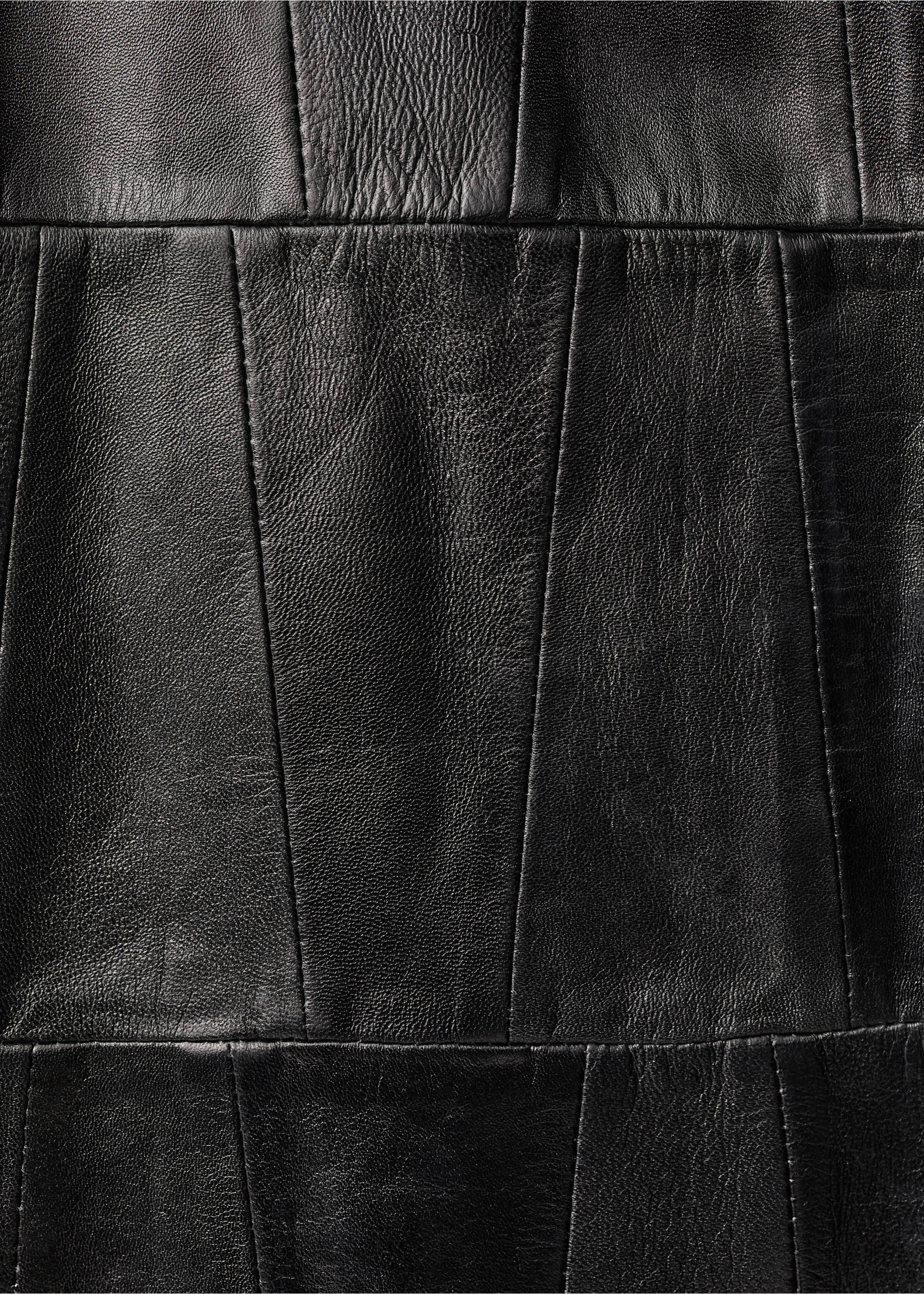Oversized patchwork leather coat - Details of the article 0, Black. Ref: 87074418-00.