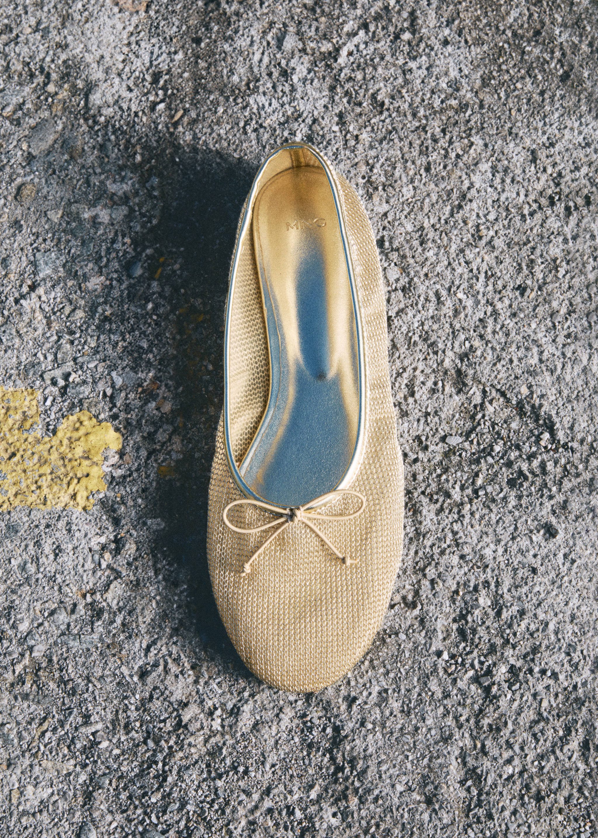 Ballerines en maille filet nœud - Plan général, Or. Ref: 87074419-00.