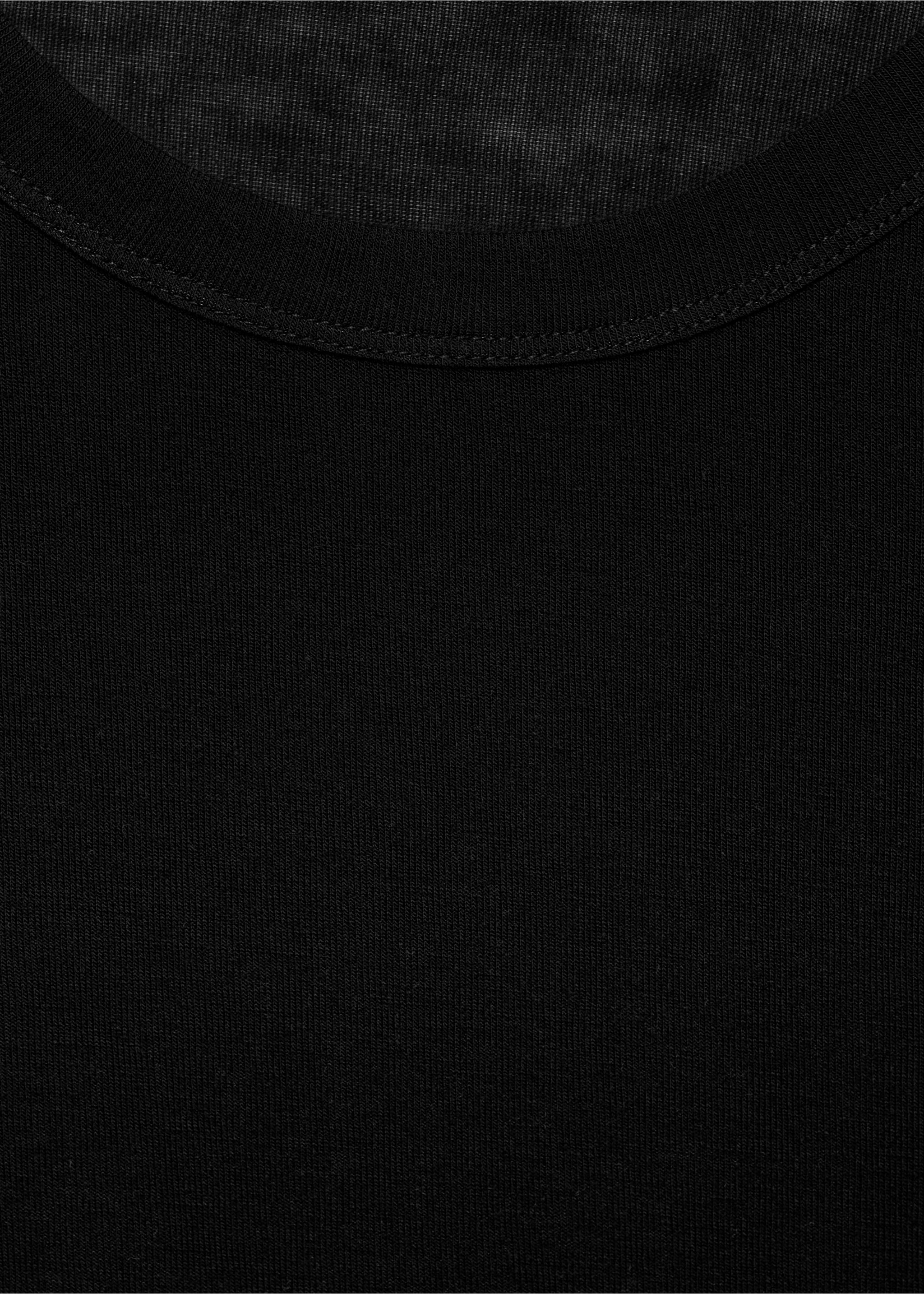 T-shirt manches longues en laine mélangée - Détail de l'article 8, Noir. Ref: 87074420-00.
