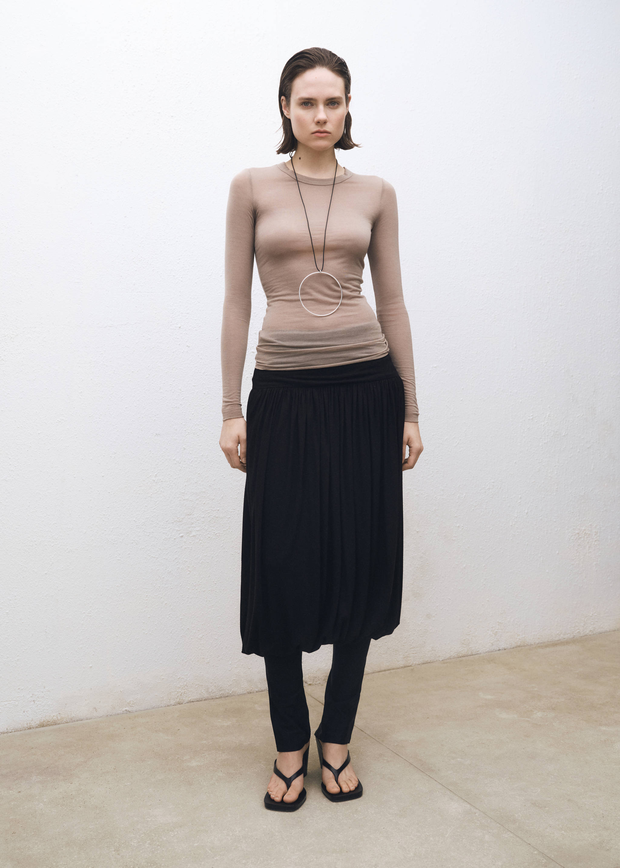 Langarm-T-Shirt aus Wollgemisch - Allgemeine Ansicht