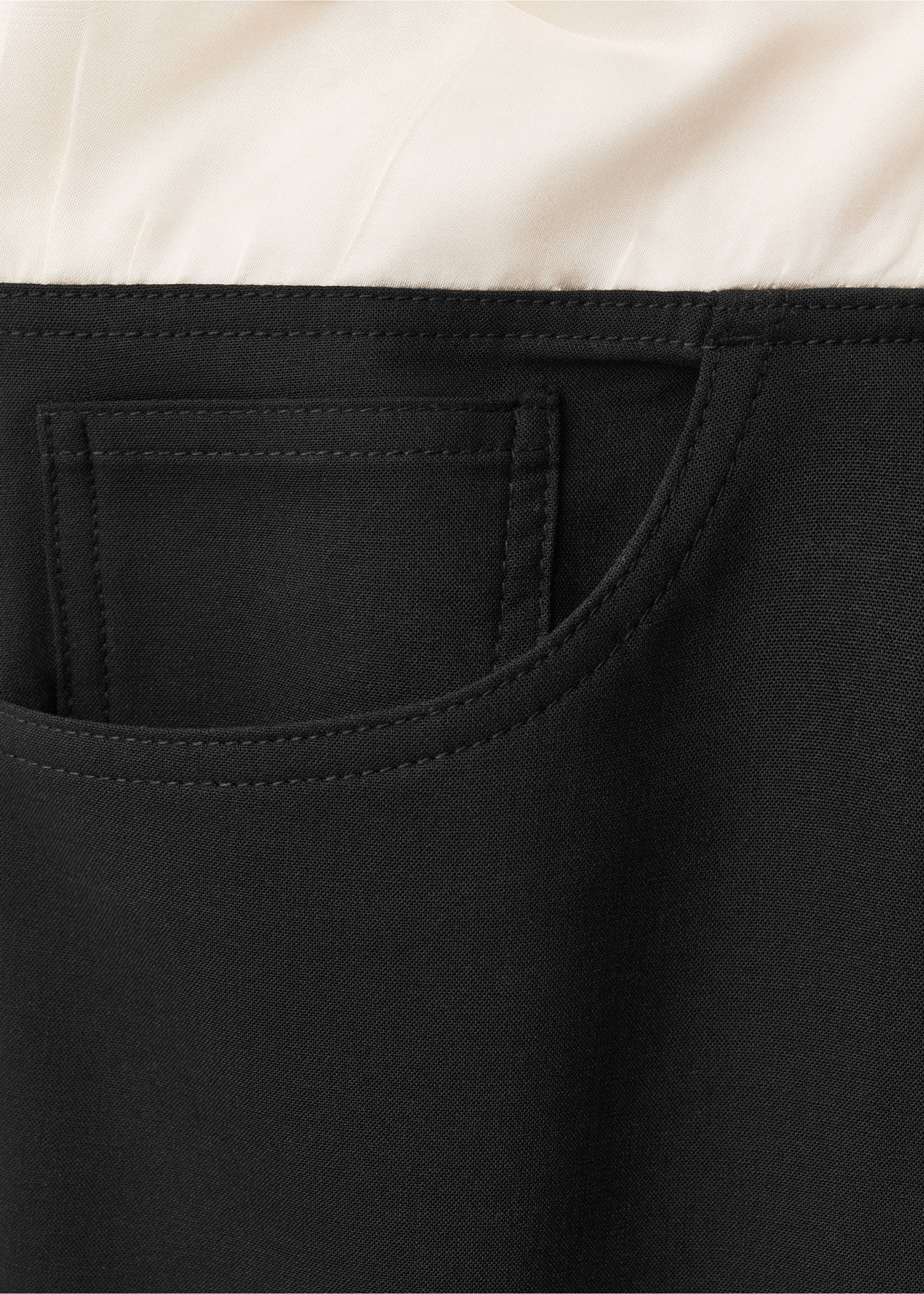 Pantaloni jogger amestec de lână combinați - Detaliu al articolului 8, Negru. Ref: 87074423-00.