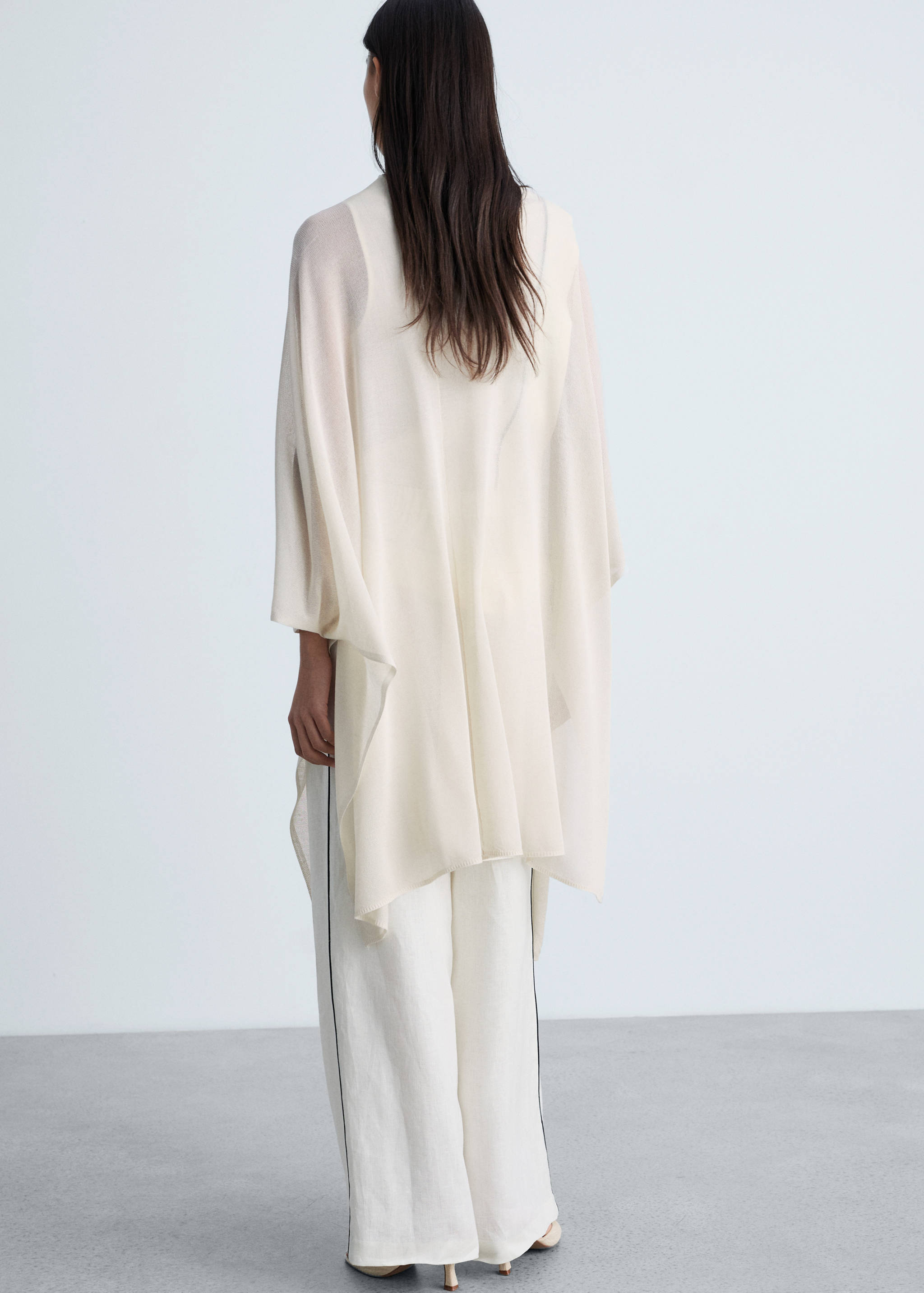 Cárdigan largo punto fino - Reverso del artículo