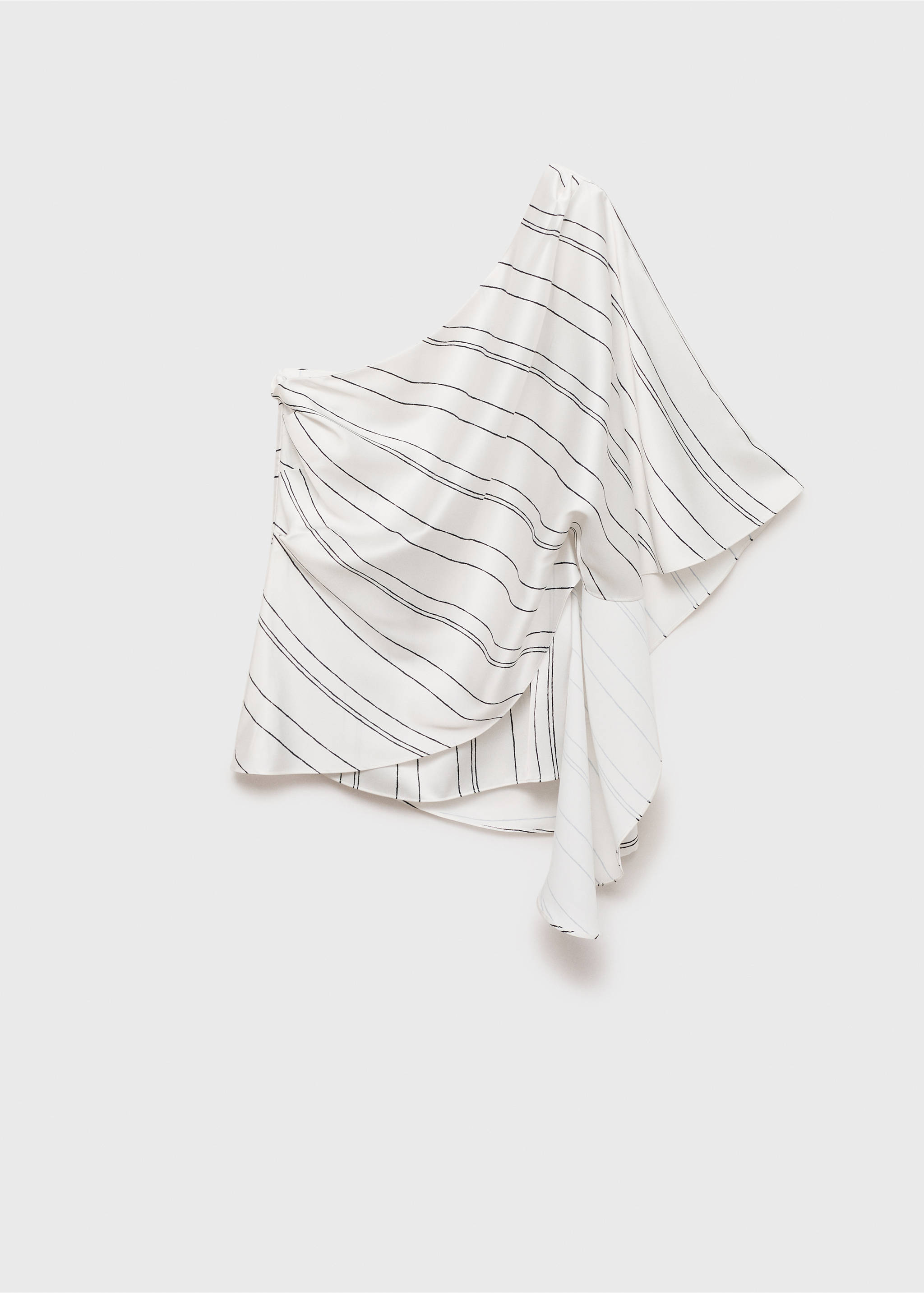 Asymmetrical striped blouse - Article without model, White. Ref: 87074778-00.