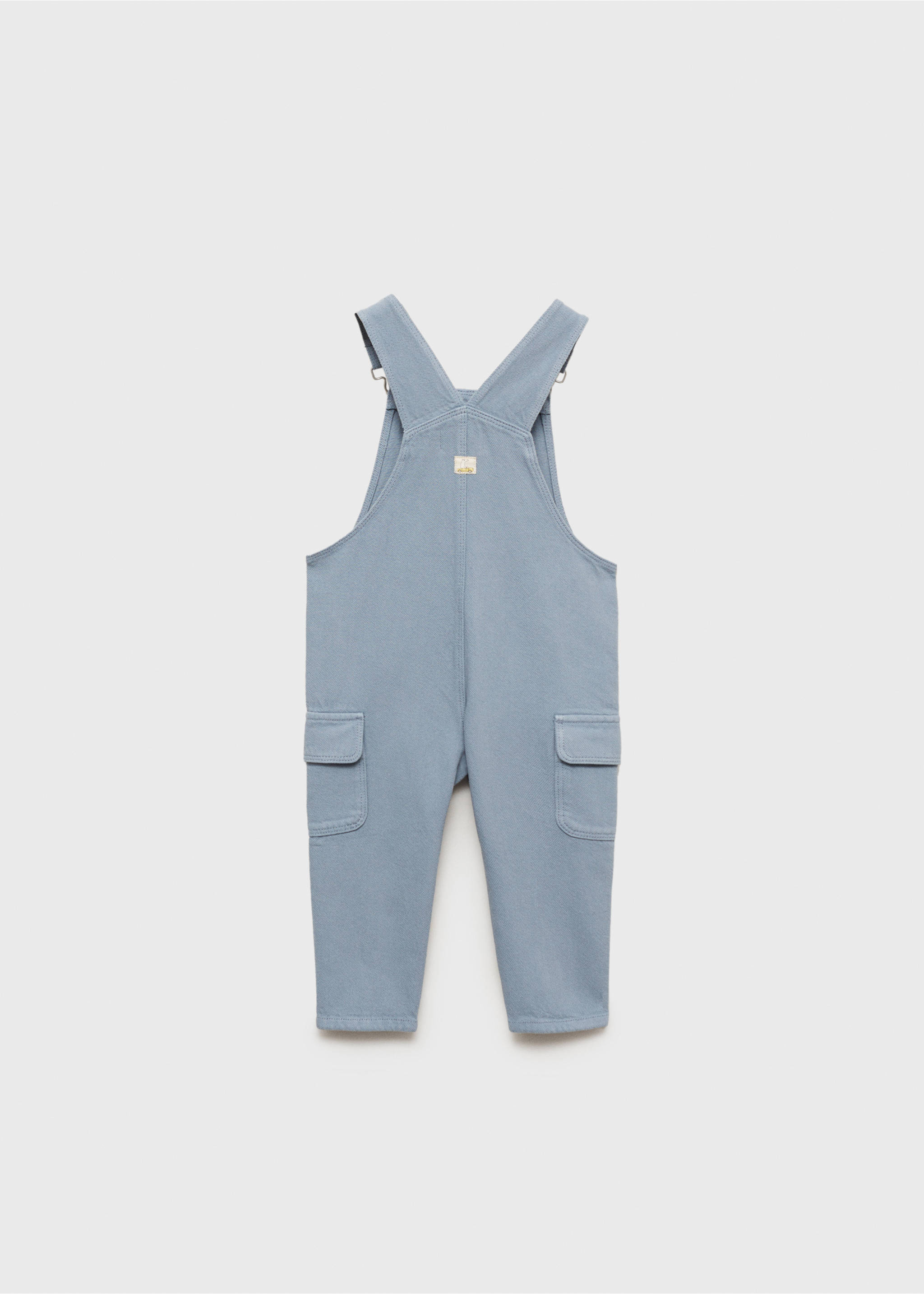 Long denim overalls with pocket - Reverse of the article, Blue. Ref: 87074781-00.