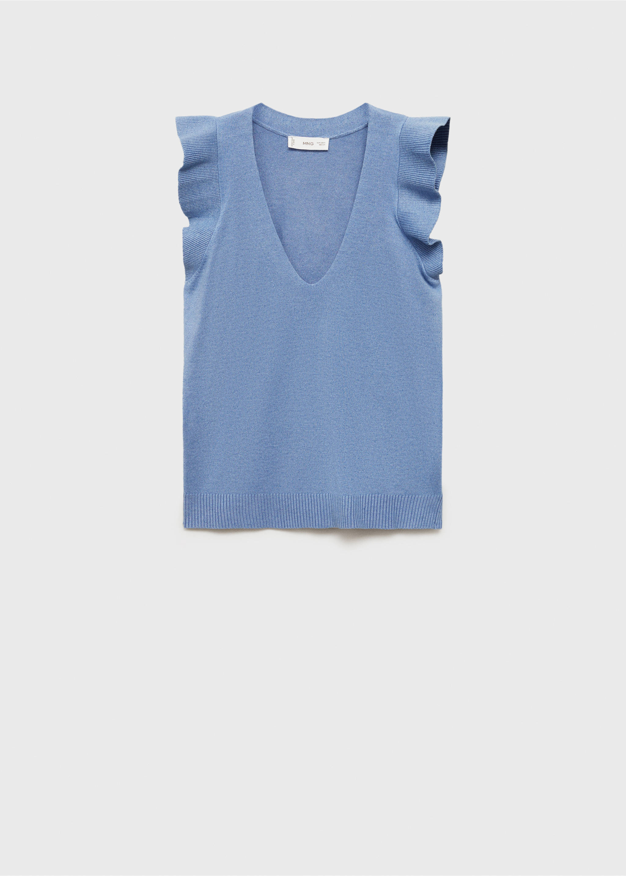 V-neck top - Article without model, Sky Blue. Ref: 87074785-00.