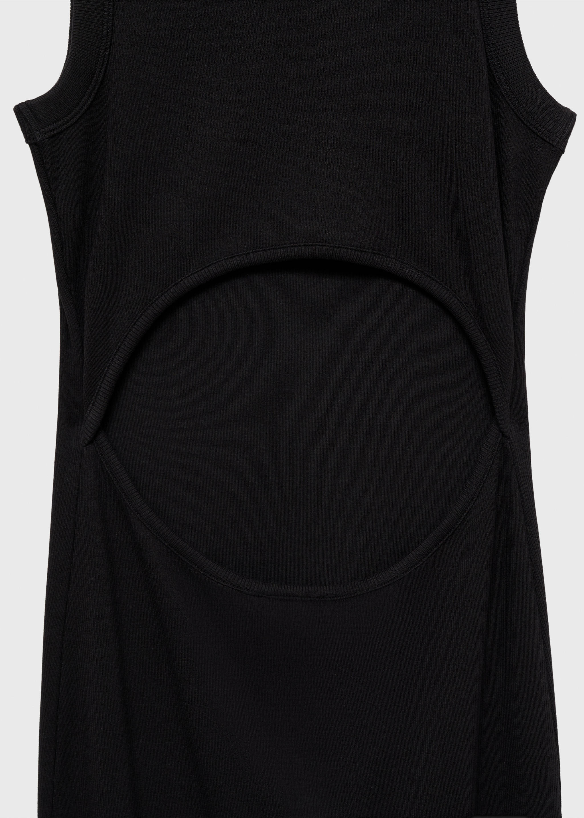 Robe fendue maille côtelée - Détail de l'article 8, Noir. Ref: 87074789-00.