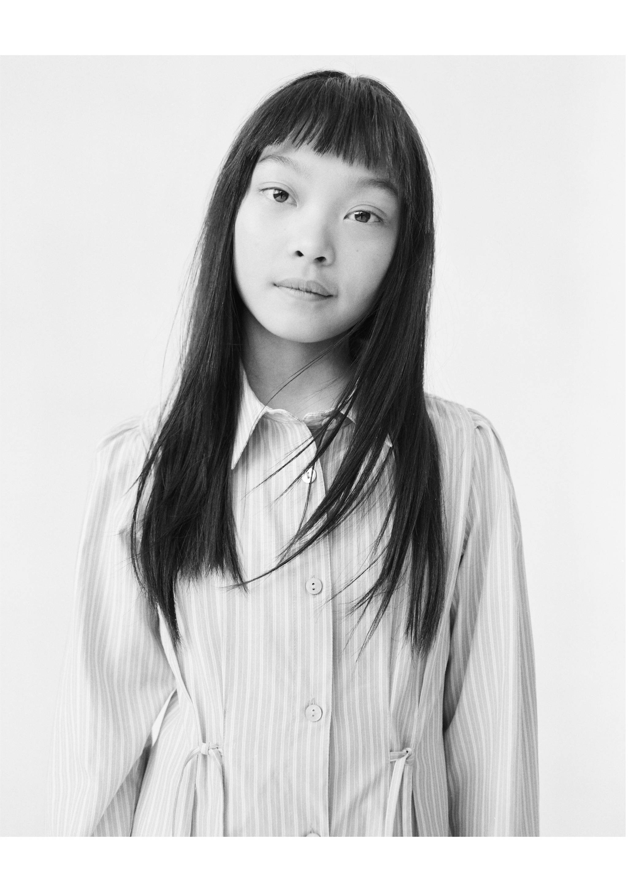 Striped shirt dress - Details of the article 5, Blue. Ref: 87074790-00.