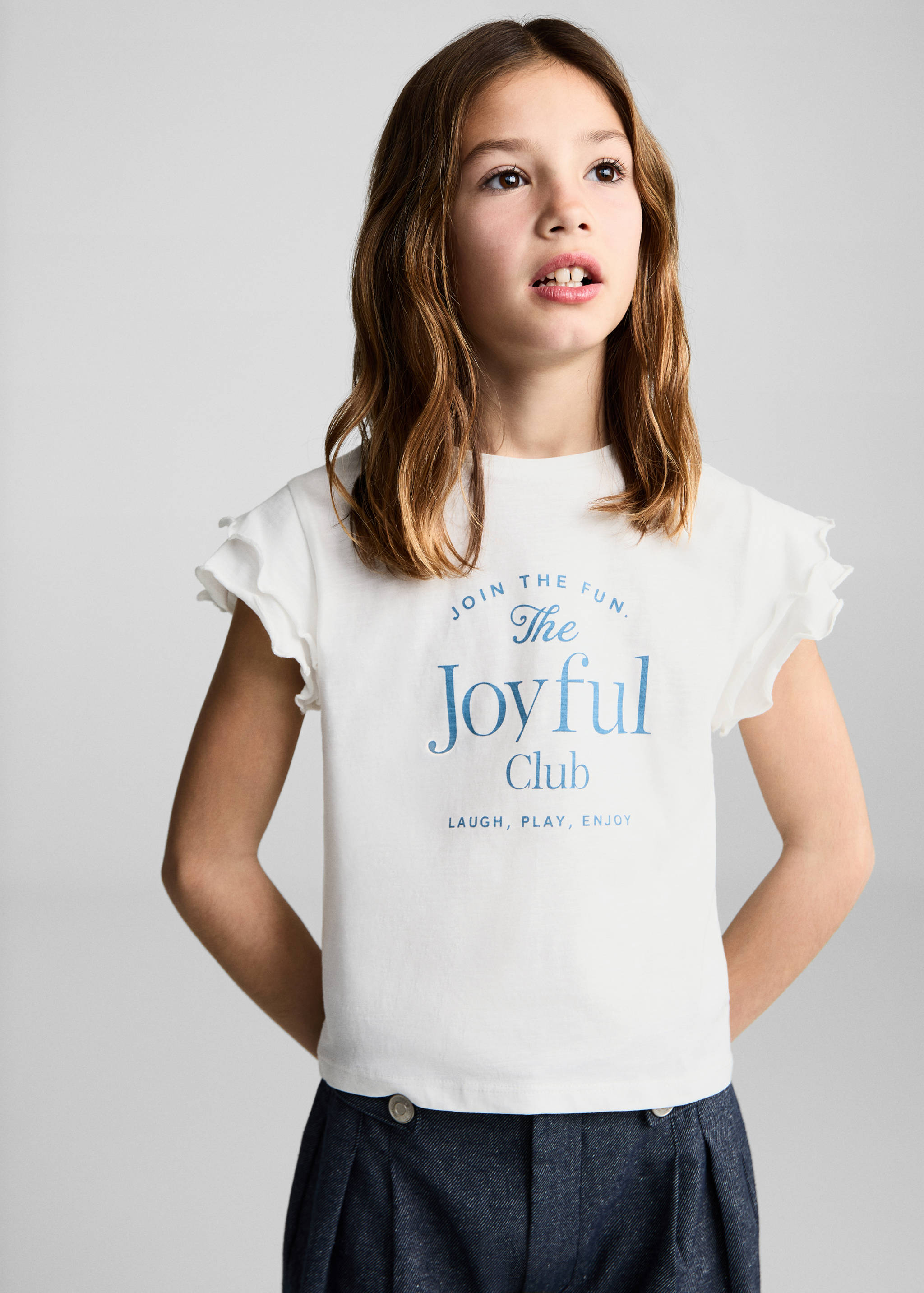 Ruffled printed t-shirt - Medium plane