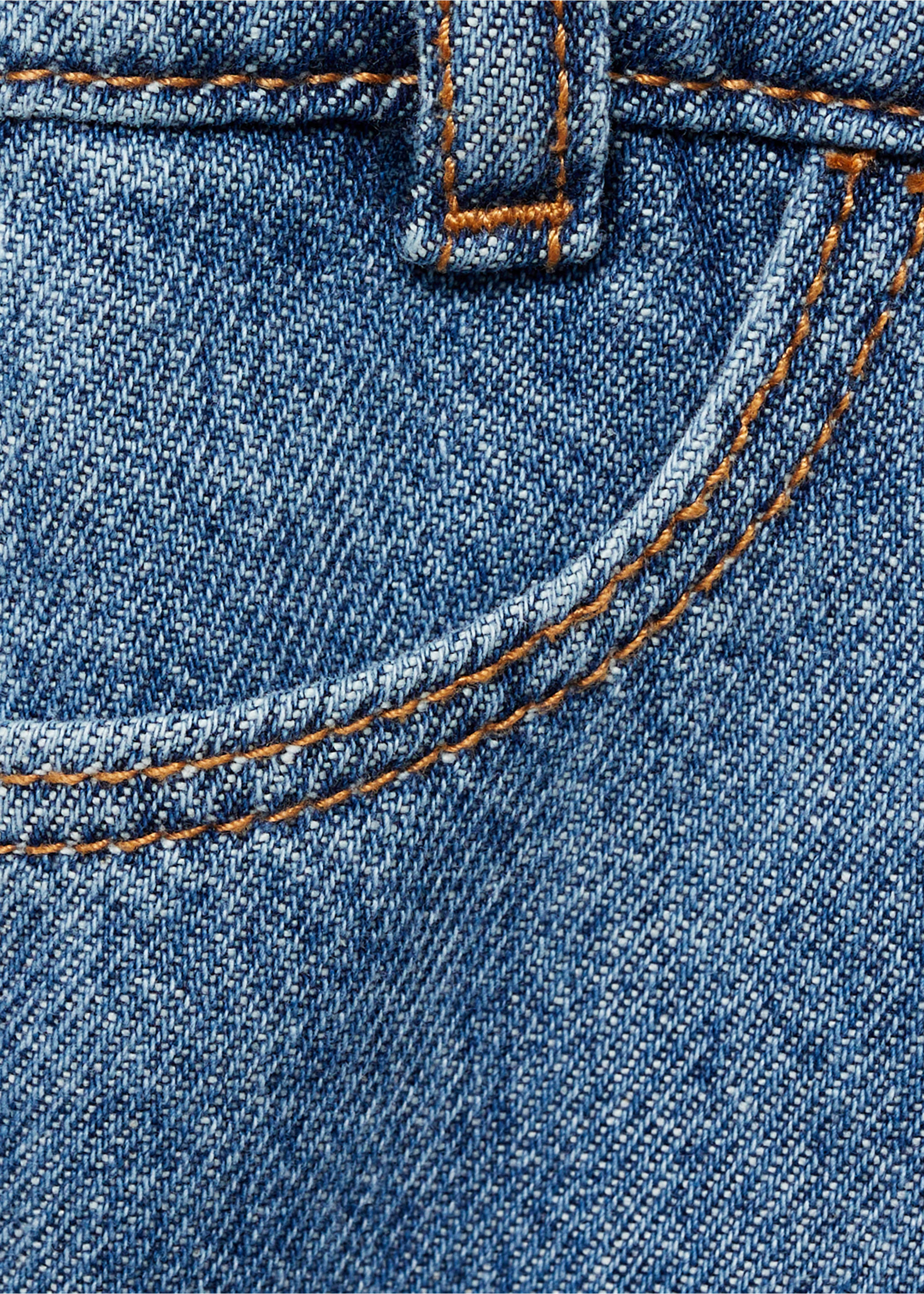 Überkreuzter Jeans-Hosenrock - Detail des Artikels 0, Mittelblau. Ref: 87074794-00.