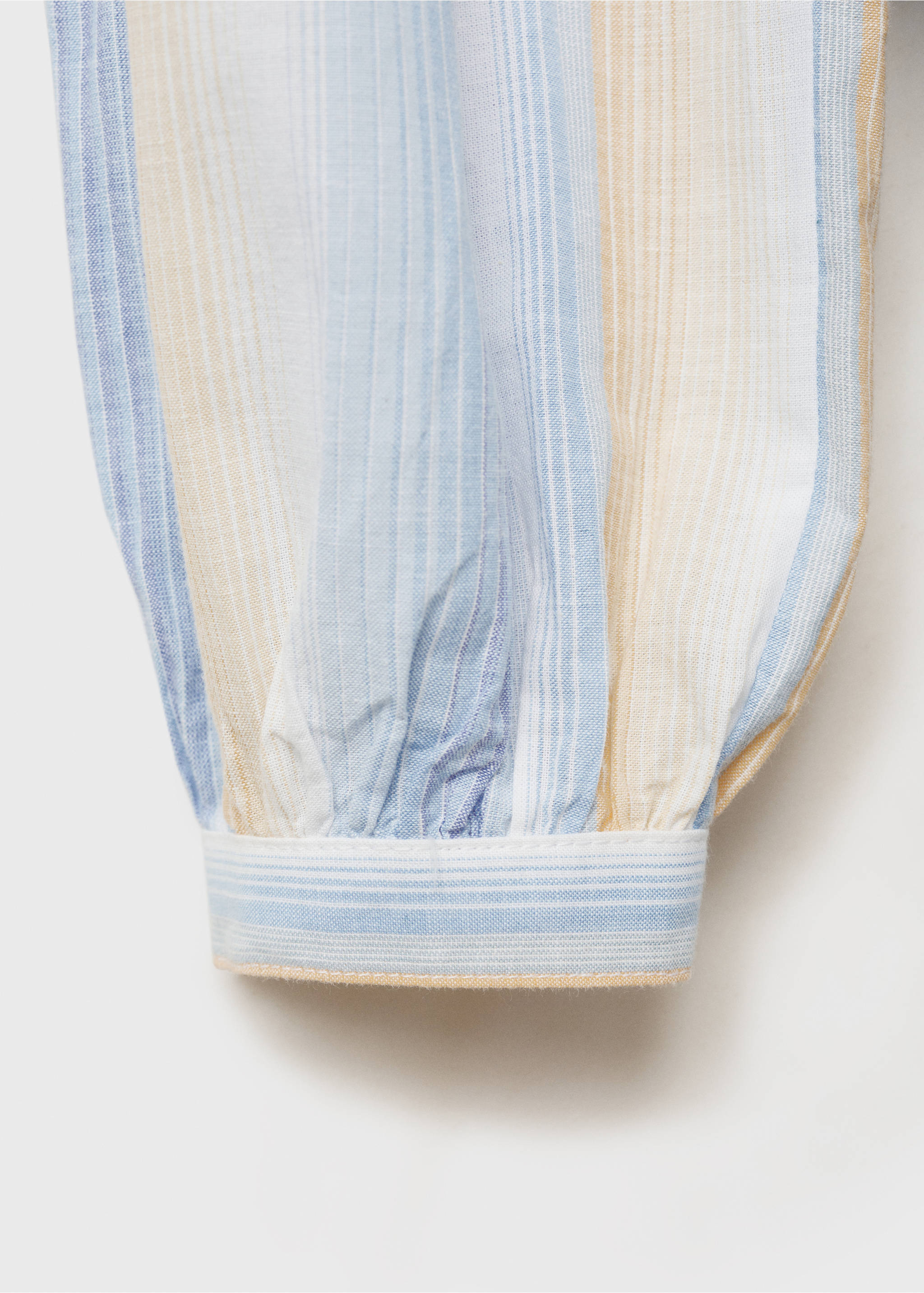 Striped gathered dress - Details of the article 8, Sky Blue. Ref: 87074795-00.