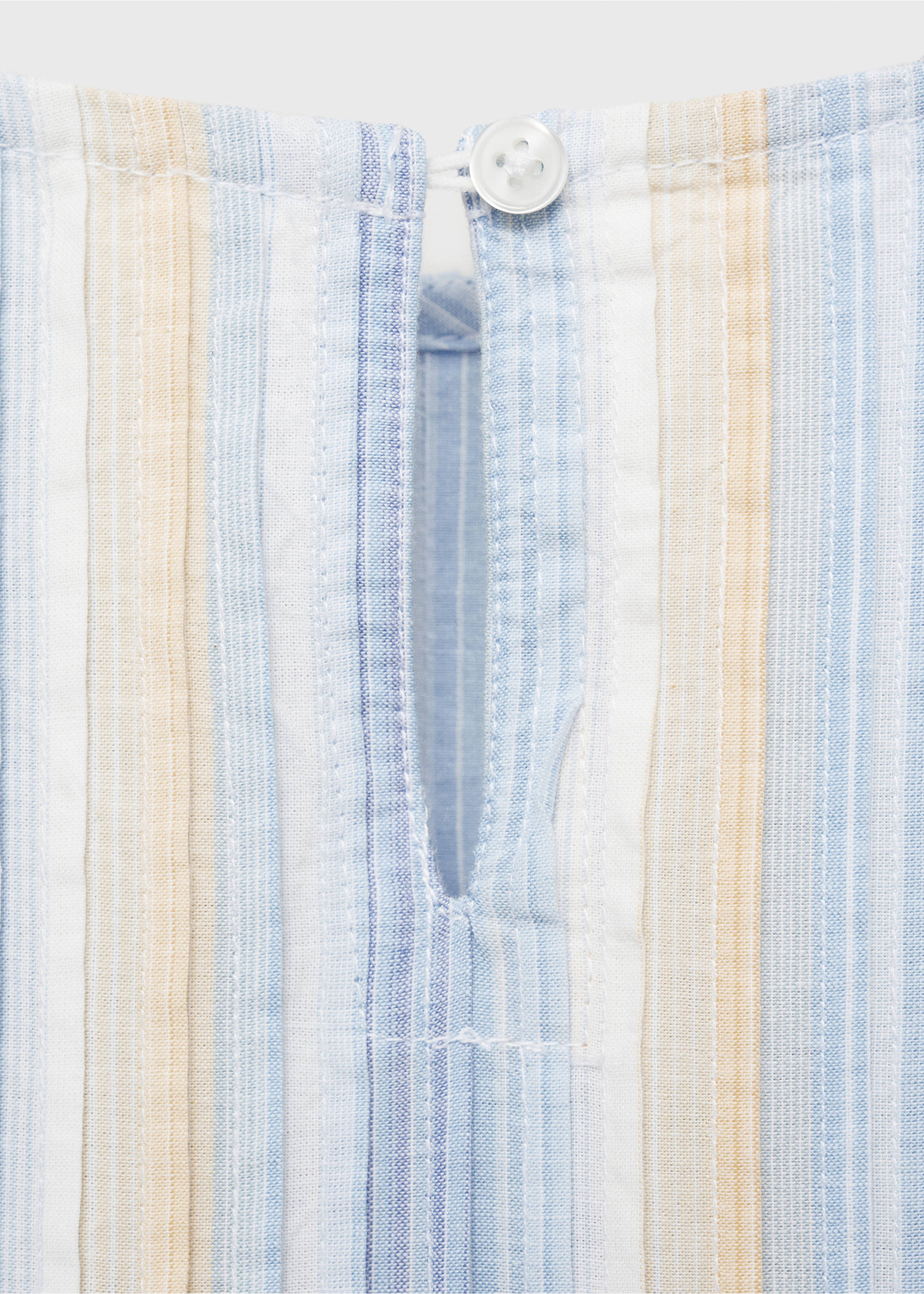 Striped gathered dress - Details of the article 0, Sky Blue. Ref: 87074795-00.