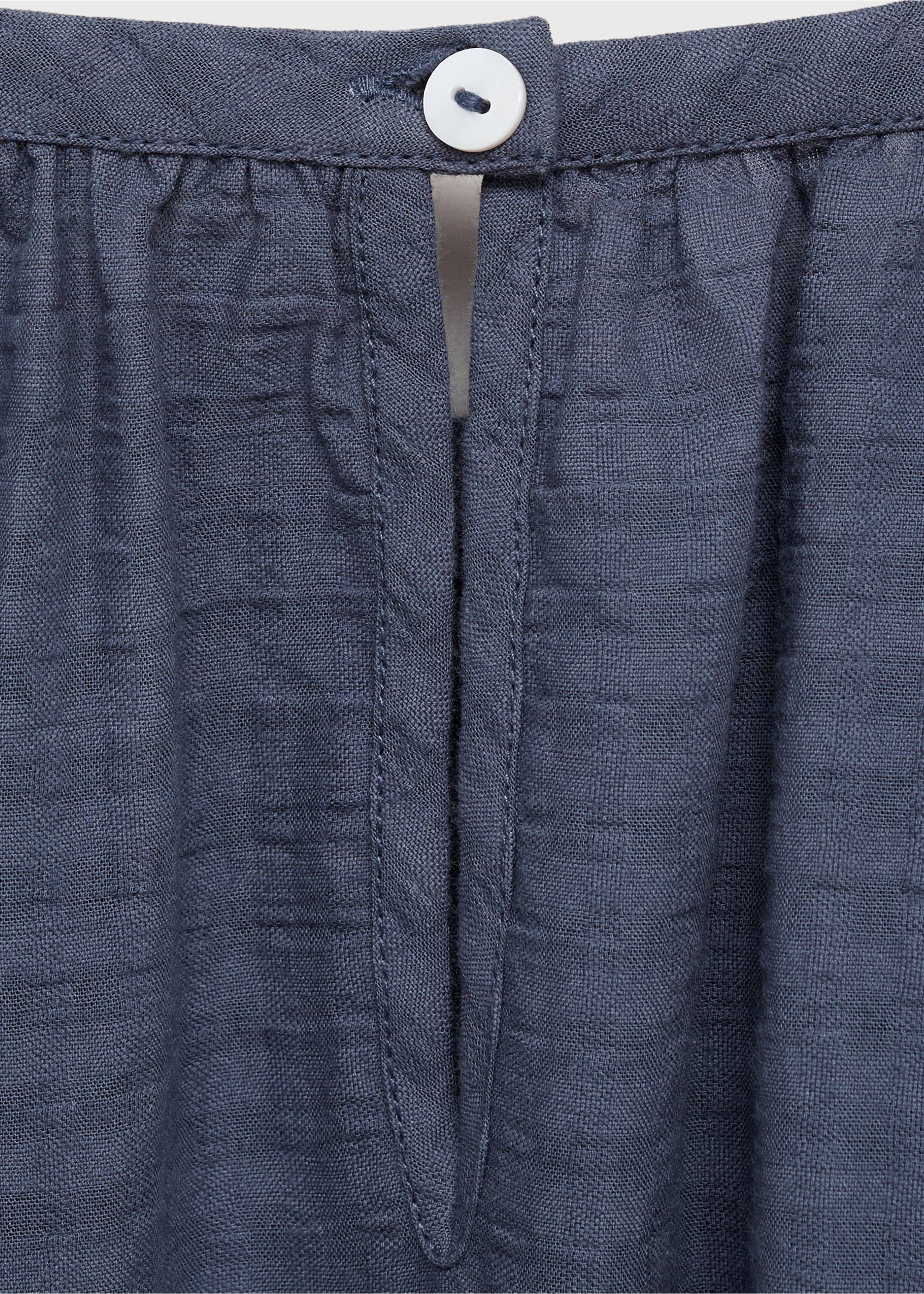 Embroidered textured dress - Details of the article 8, Blue. Ref: 87074796-00.