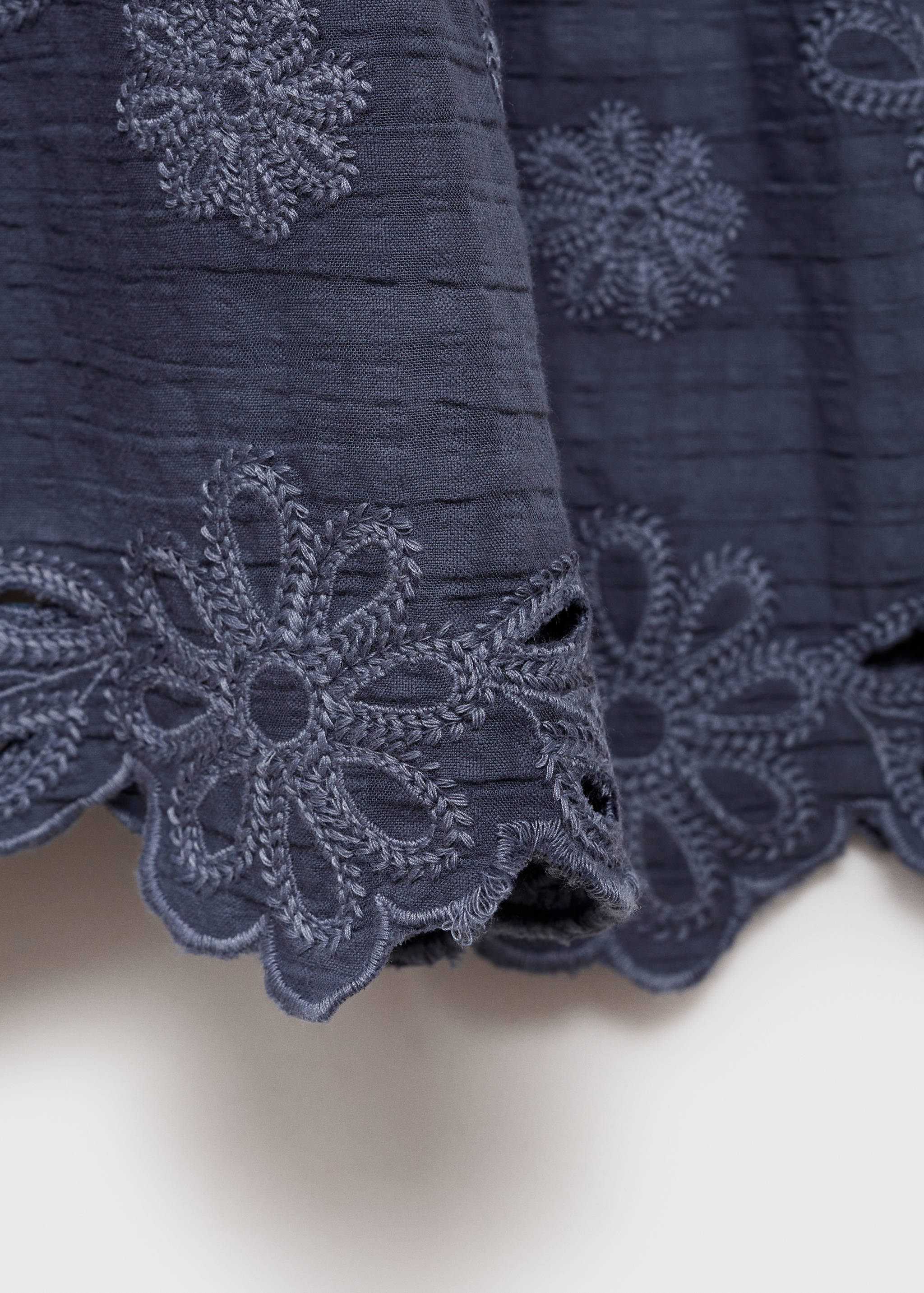 Embroidered textured dress - Details of the article 0