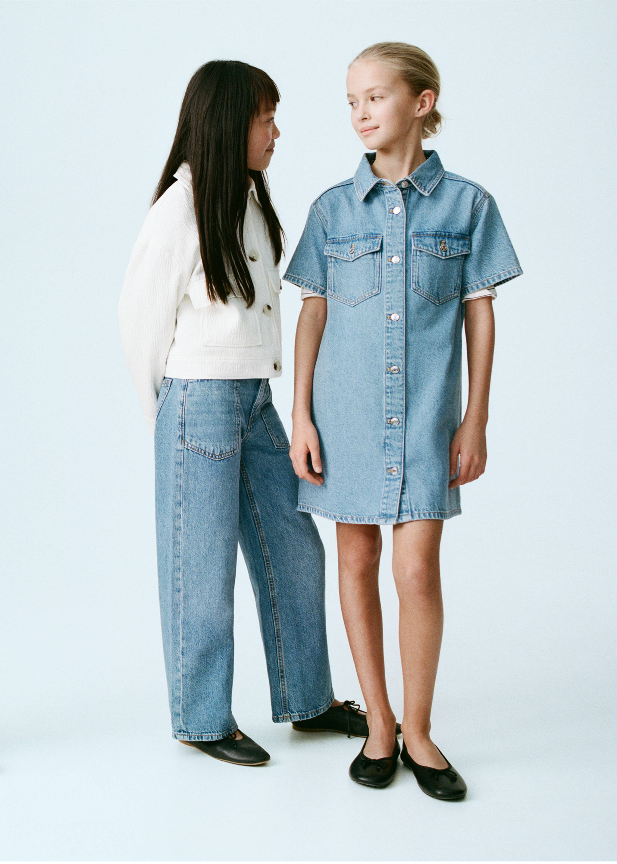 Short denim dress - General plane, Medium Blue. Ref: 87074799-00.