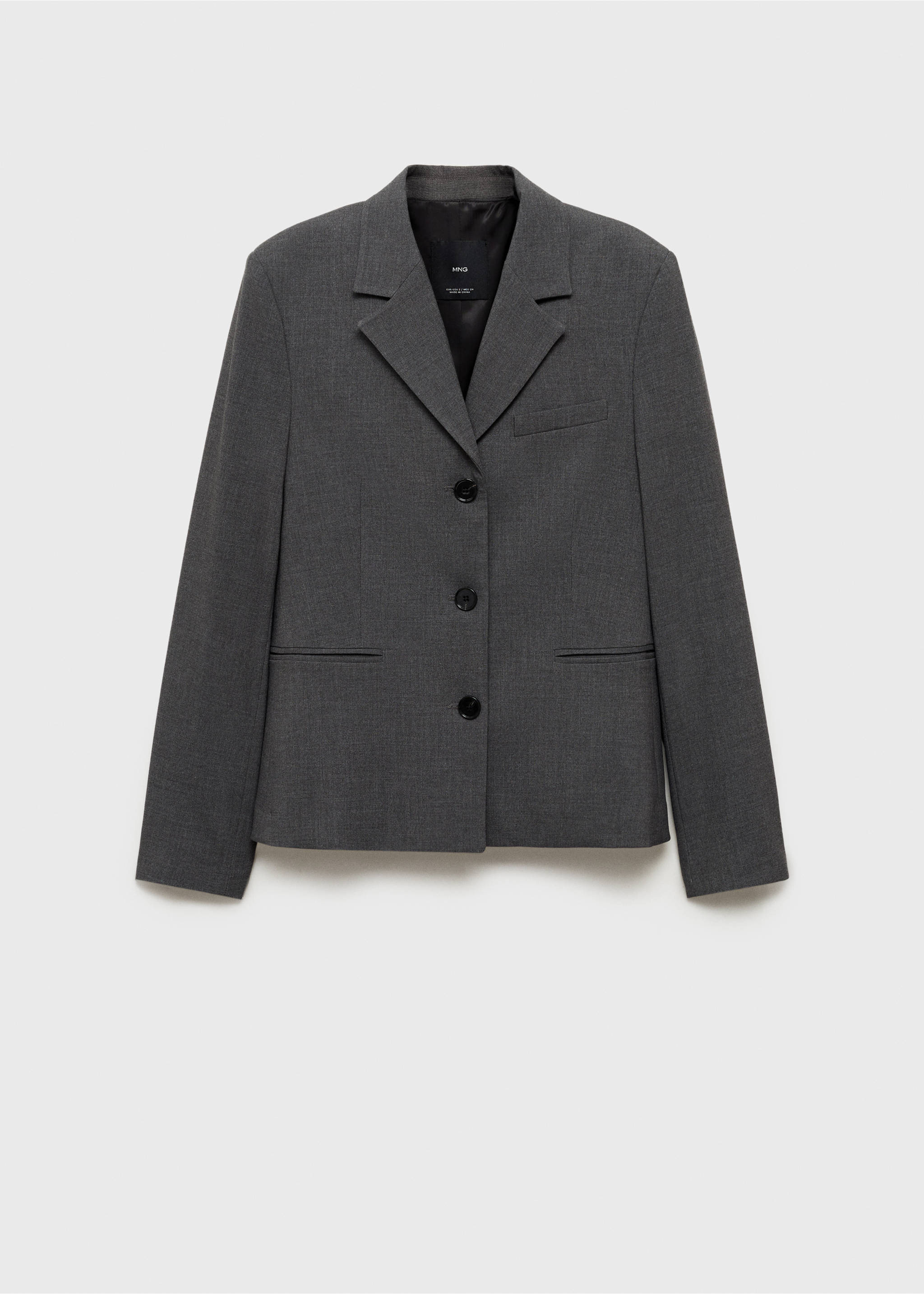 Straight button suit blazer - Article without model, Grey. Ref: 87074801-00.